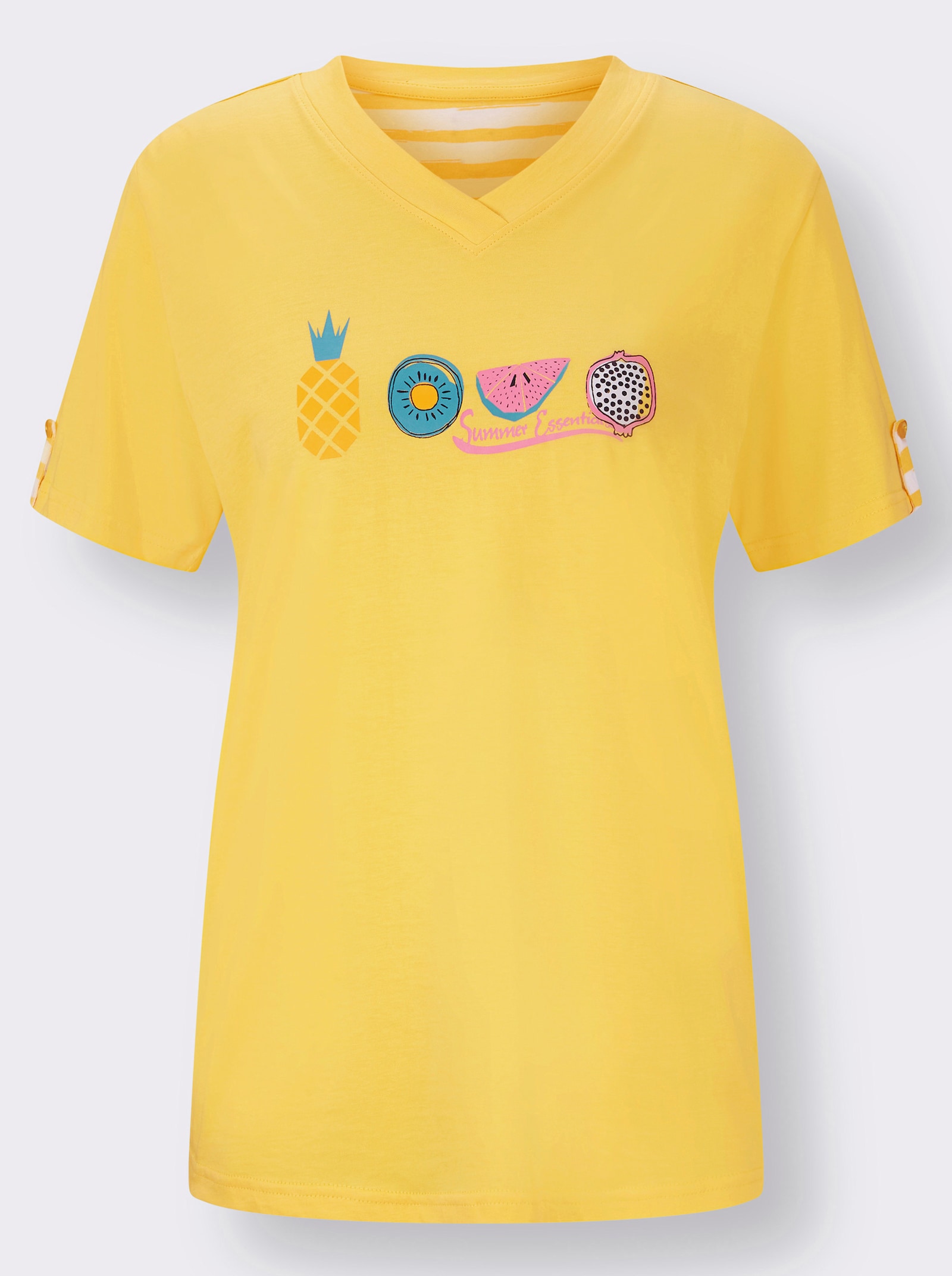 Comtessa Capri-pyjama’s van single-jersey - geel + geel gestreept