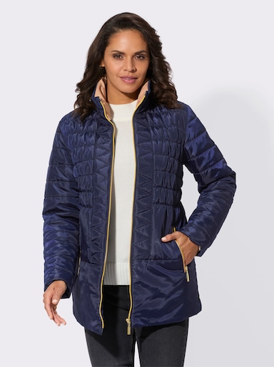 Steppjacke mit Zickzack-Muster - marine