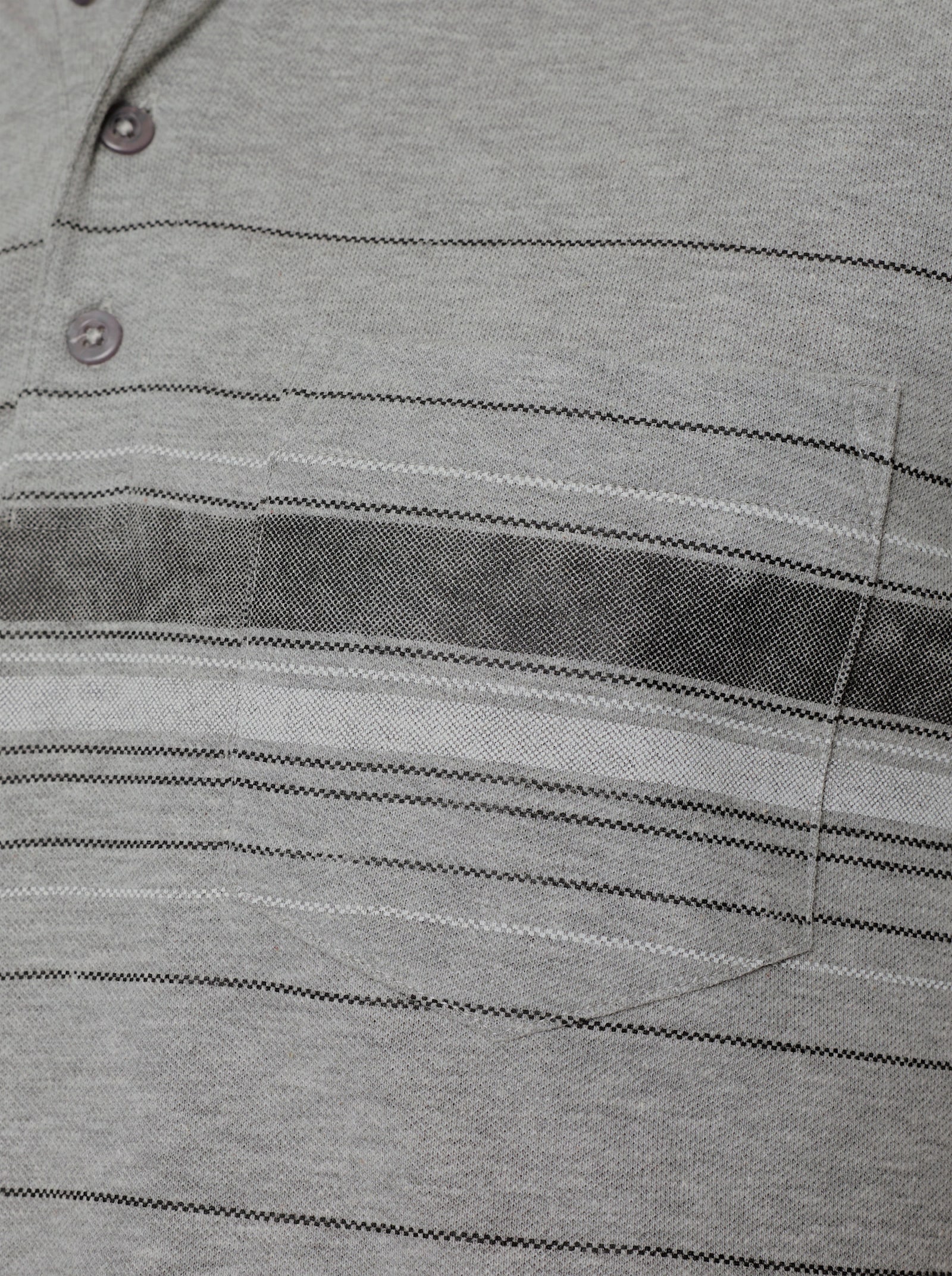 Marco Donati Kurzarmshirt in Pikee-Qualität - grau-meliert