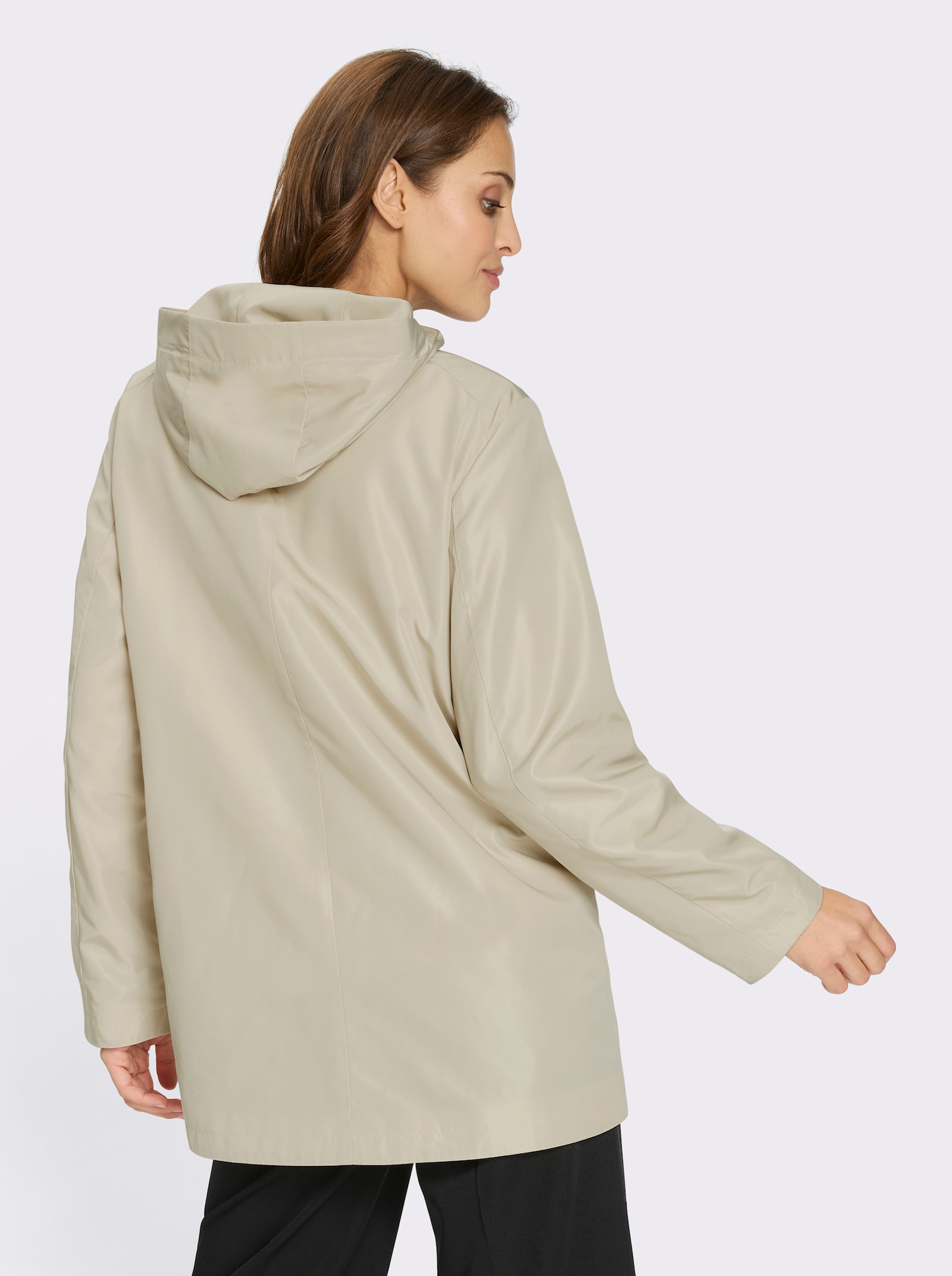 Outdoorjacke mit knöpfbarer Innentasche - sand