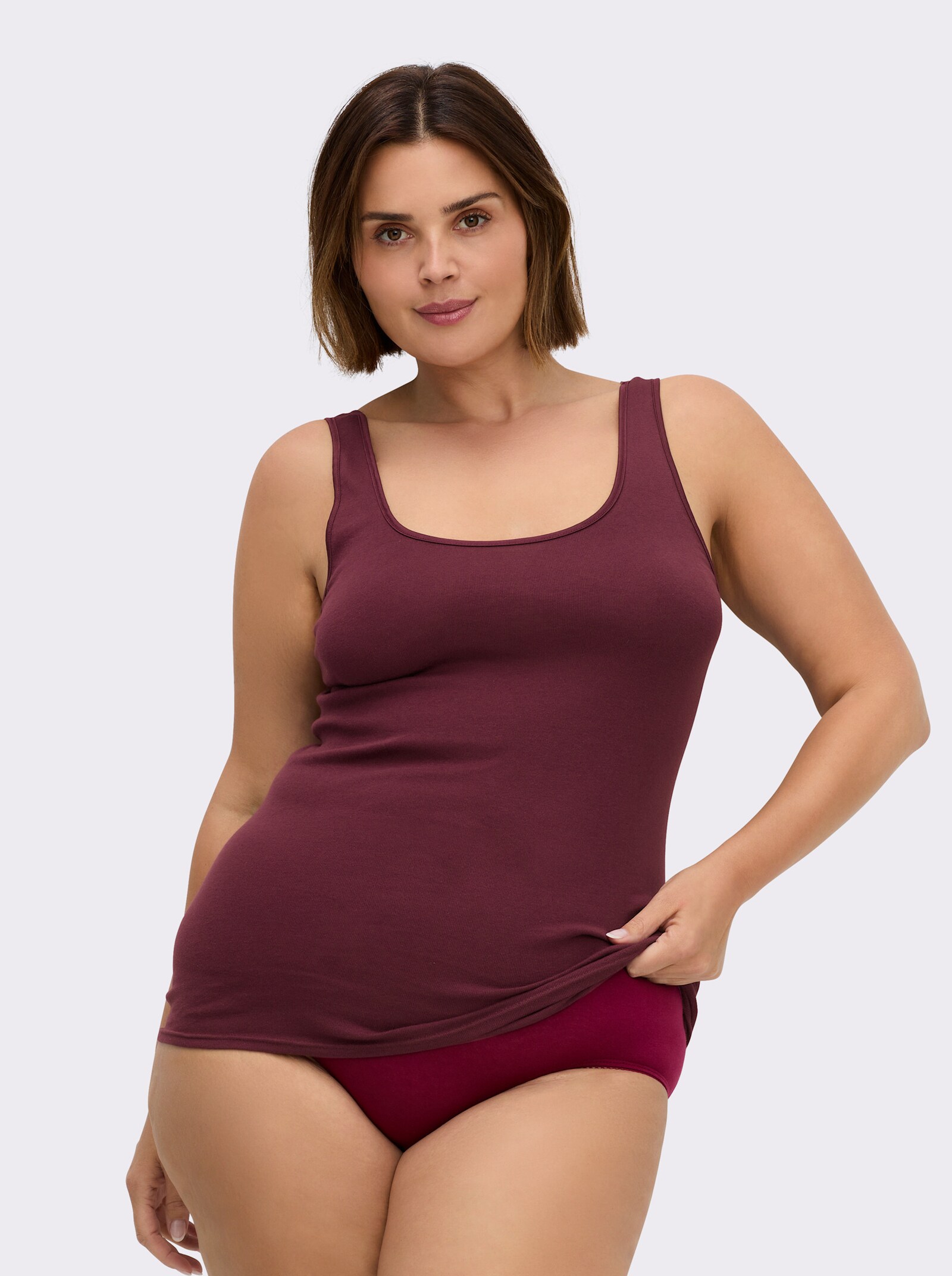 Nina von C. Achselhemd im Doppelpack - bordeaux