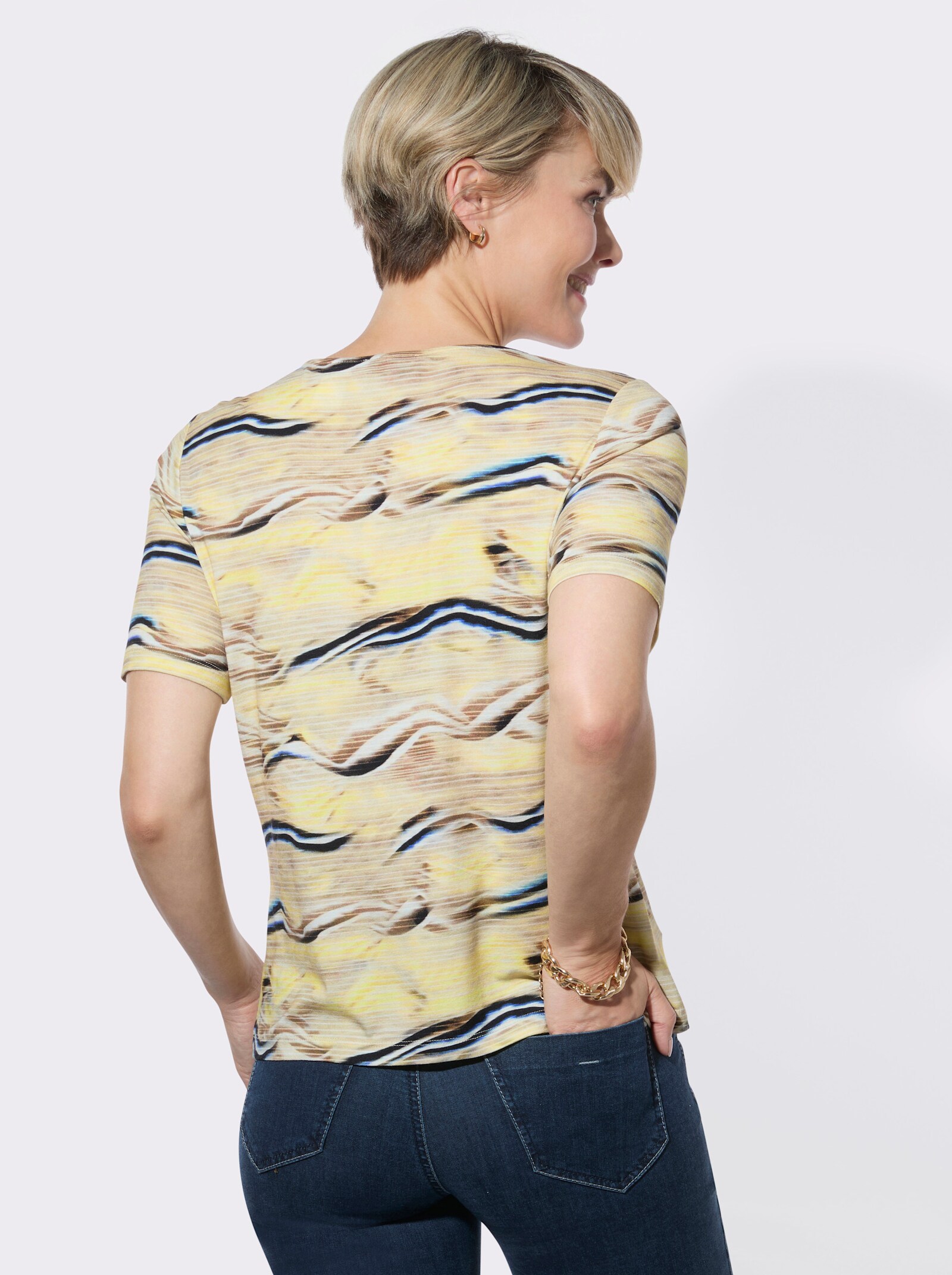 Rundhalsshirt mit grafischem Digitaldruck - sesam-zitrone-bedruckt