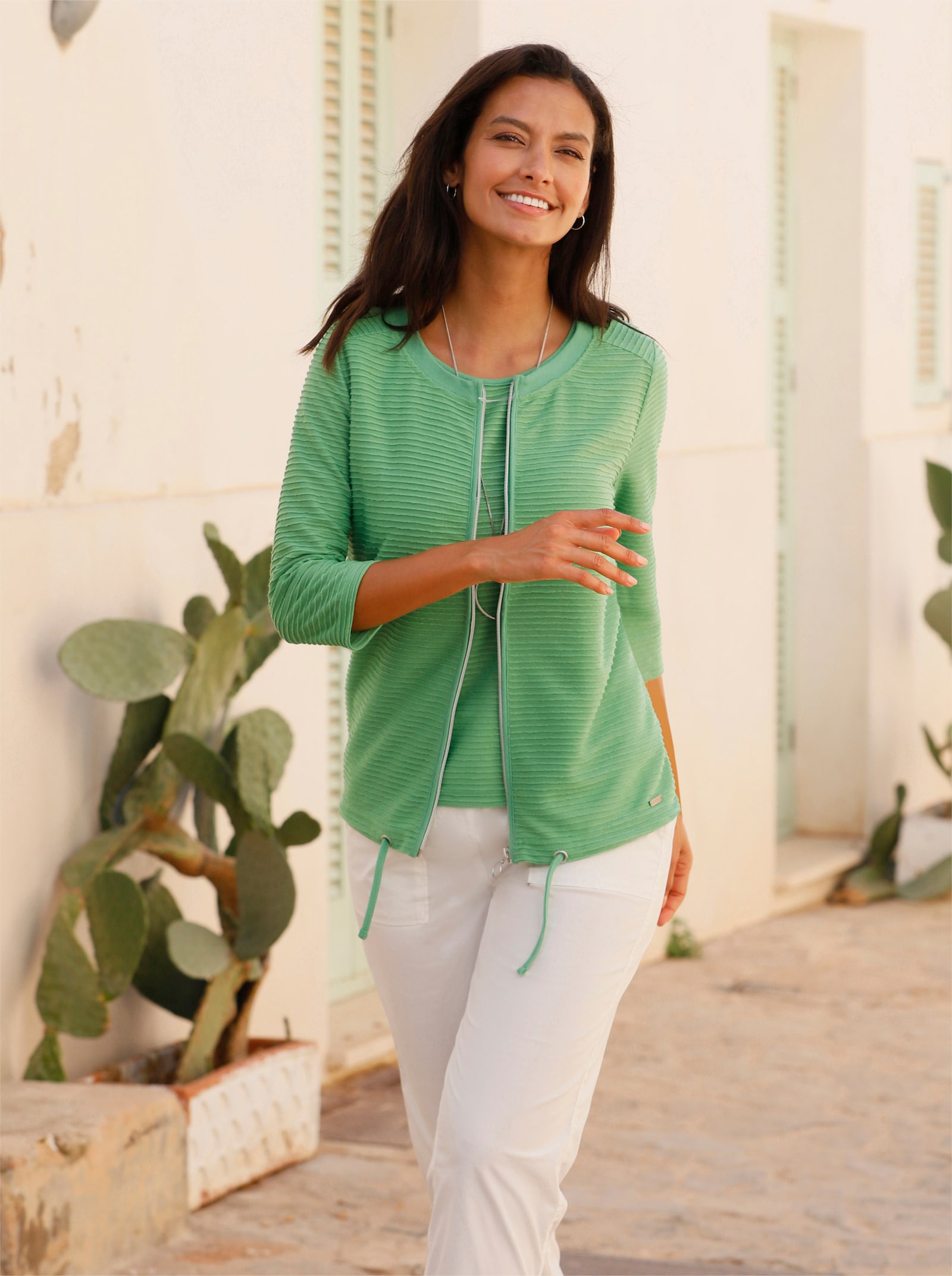 Shirt-Set in Struktur-Qualität - apfel