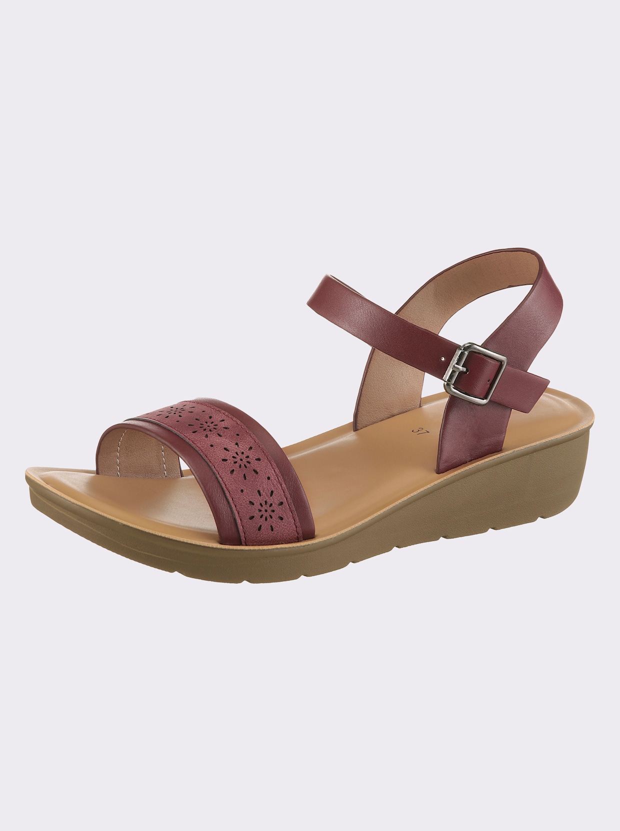 Sandalette mit seitlichem Gummizug - bordeaux