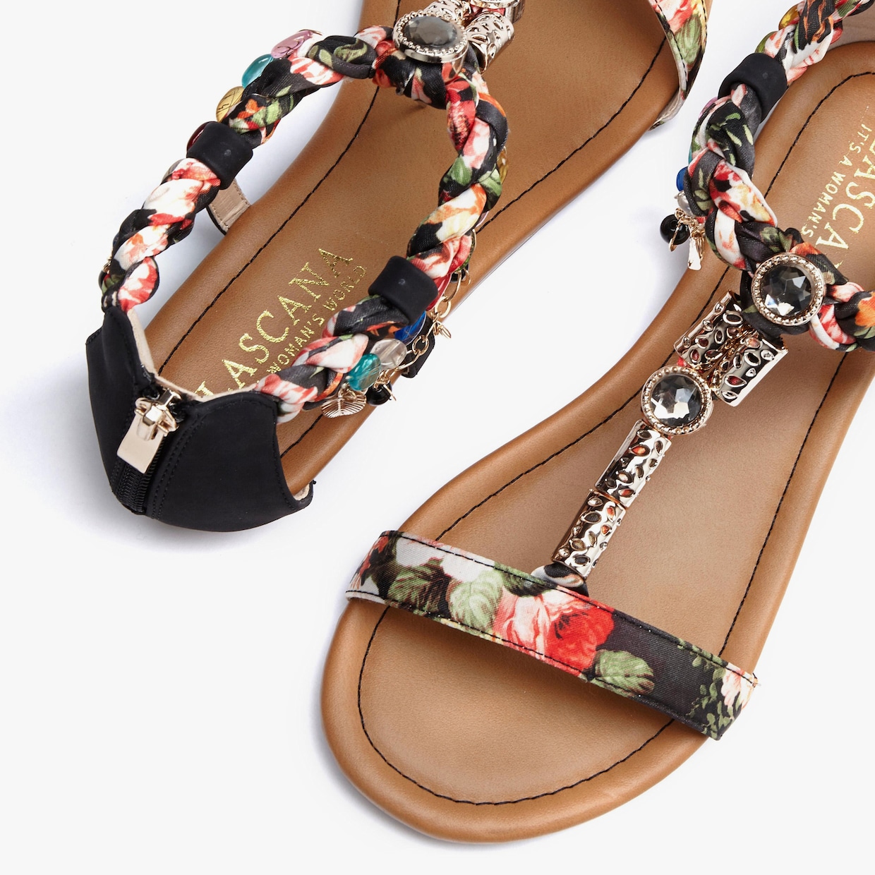 LASCANA Sandalen - zwart/rood/bruin/bont