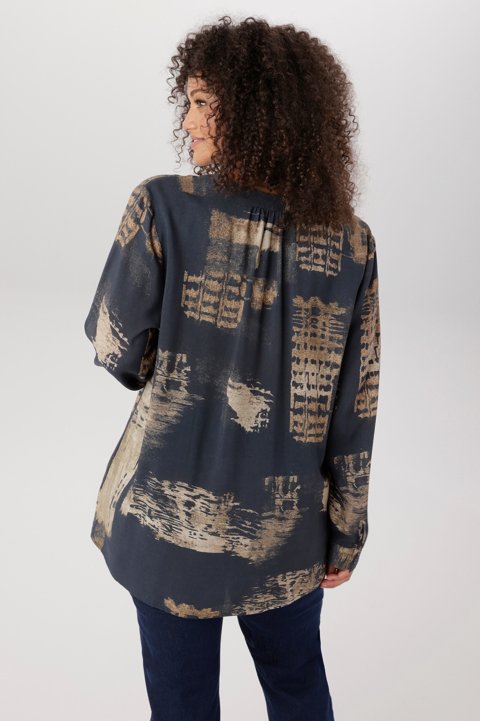 Aniston PLUS Longbluse - grau-bedruckt
