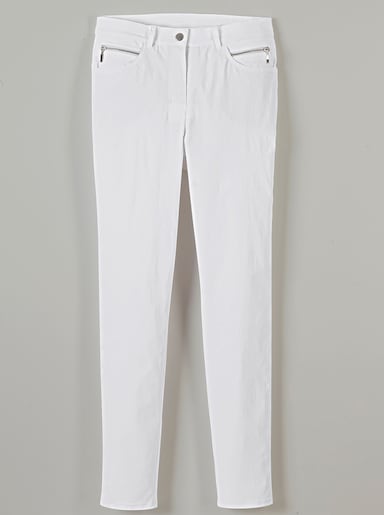 Stehmann Comfort line Stretch-Hose mit Zier-Taschen vorne - weiß