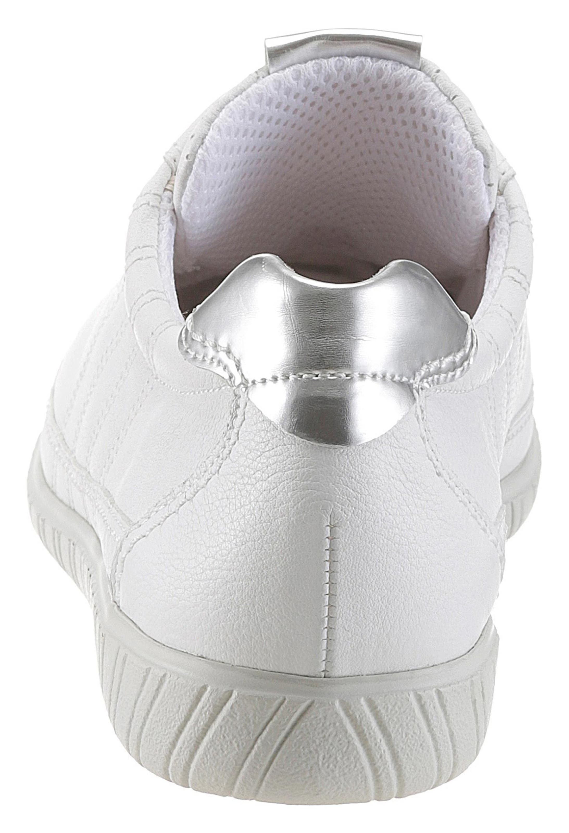 Schuhe Sneakers Gabor Sneaker in weiß-silberfarben 