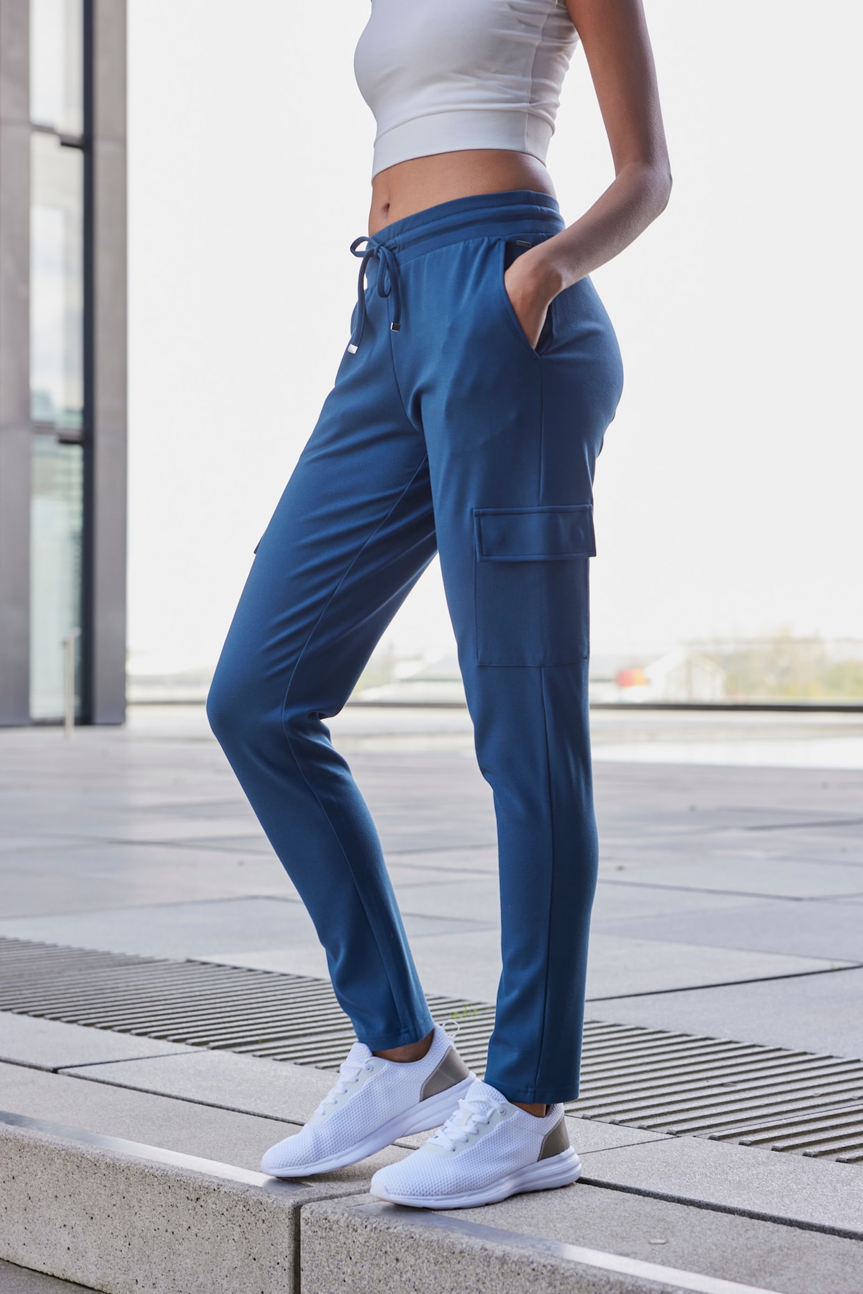 LASCANA Pantalon cargo - bleu