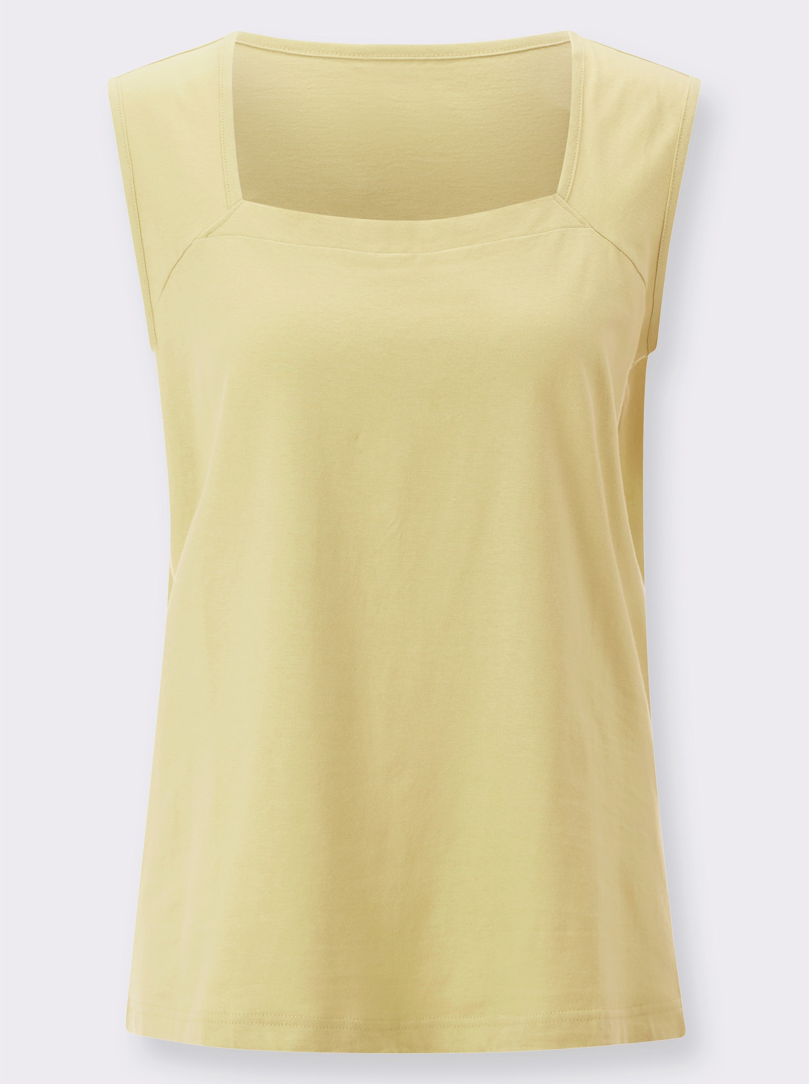 Shirttop mit Karree-Ausschnitt - zitrone