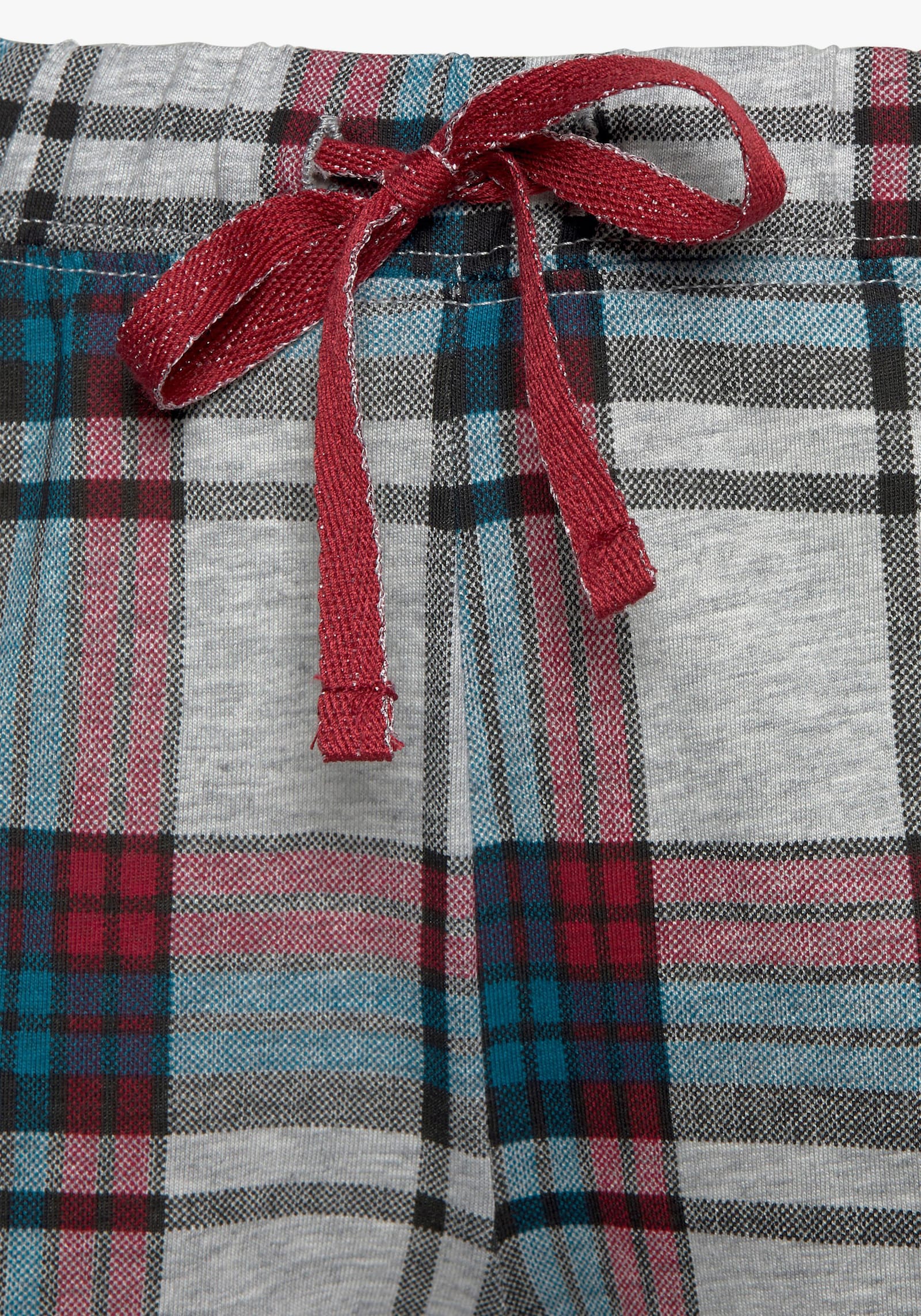 s.Oliver Schlafhose - weiss-weinrot-petrol-kariert