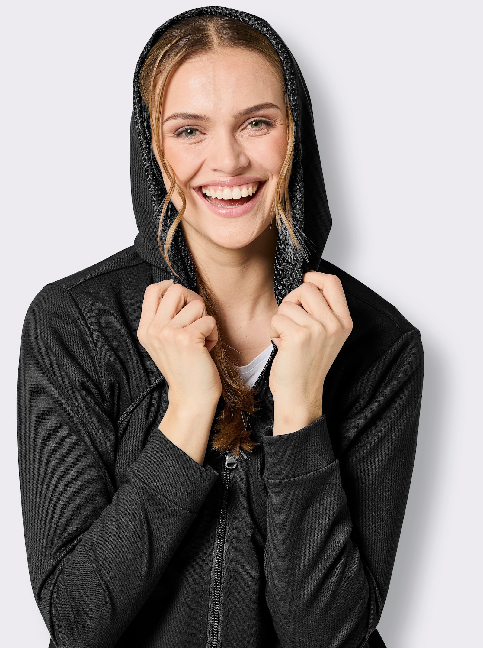 Catamaran Sports Funktionsjacke mit Mesh-Besatz - schwarz