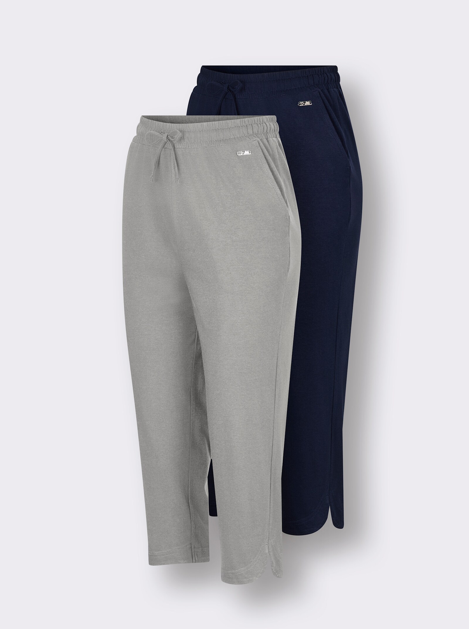 feel good Capri-Hosen - marine + grau-meliert
