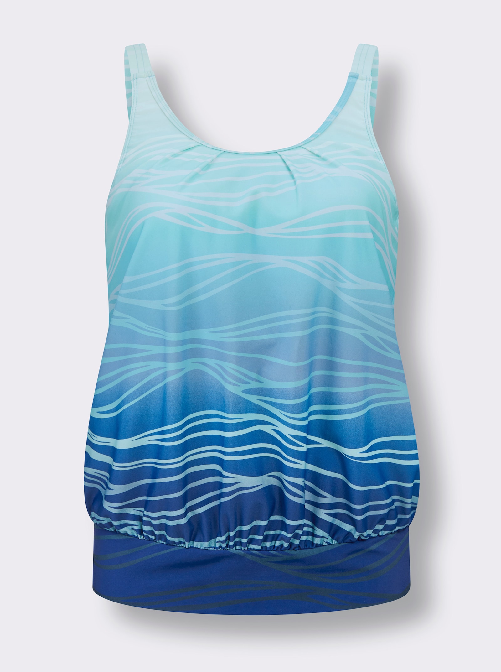 feel good Tankini-Oberteil mit Farbverlauf - aqua-mittelblau-bedruckt