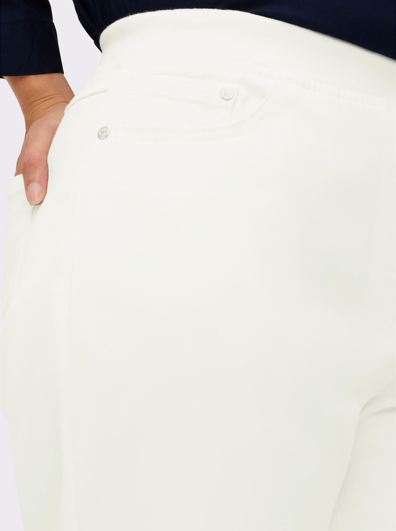 7/8-Jeans mit Jersey-Bund in softer Qualität - weiß