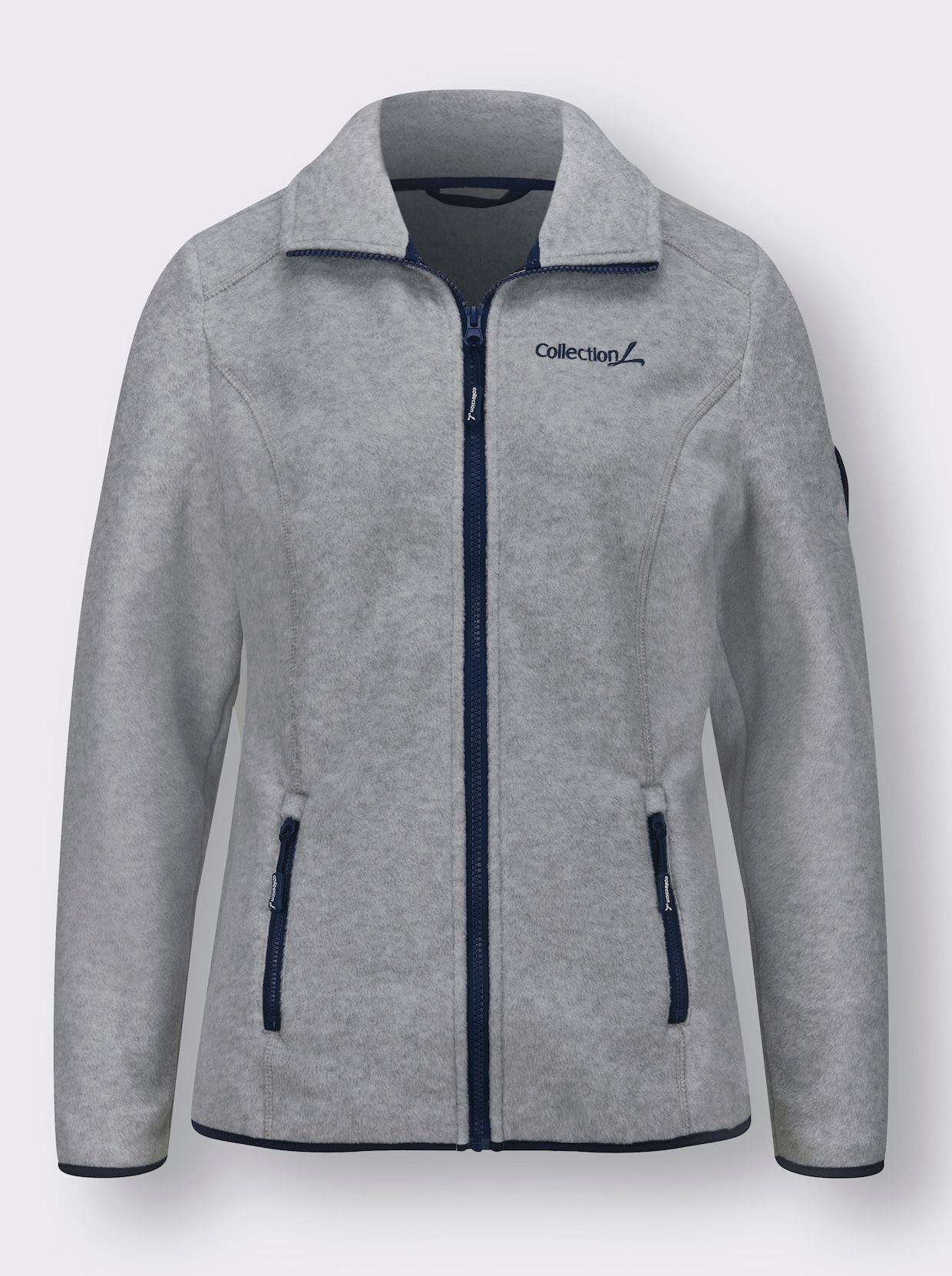 Fleecejacke - grau-meliert