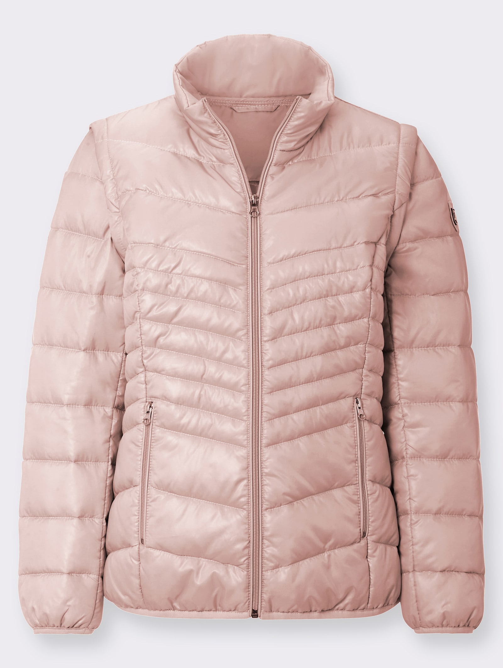 Steppjacke mit abzippbaren Ärmeln - puder