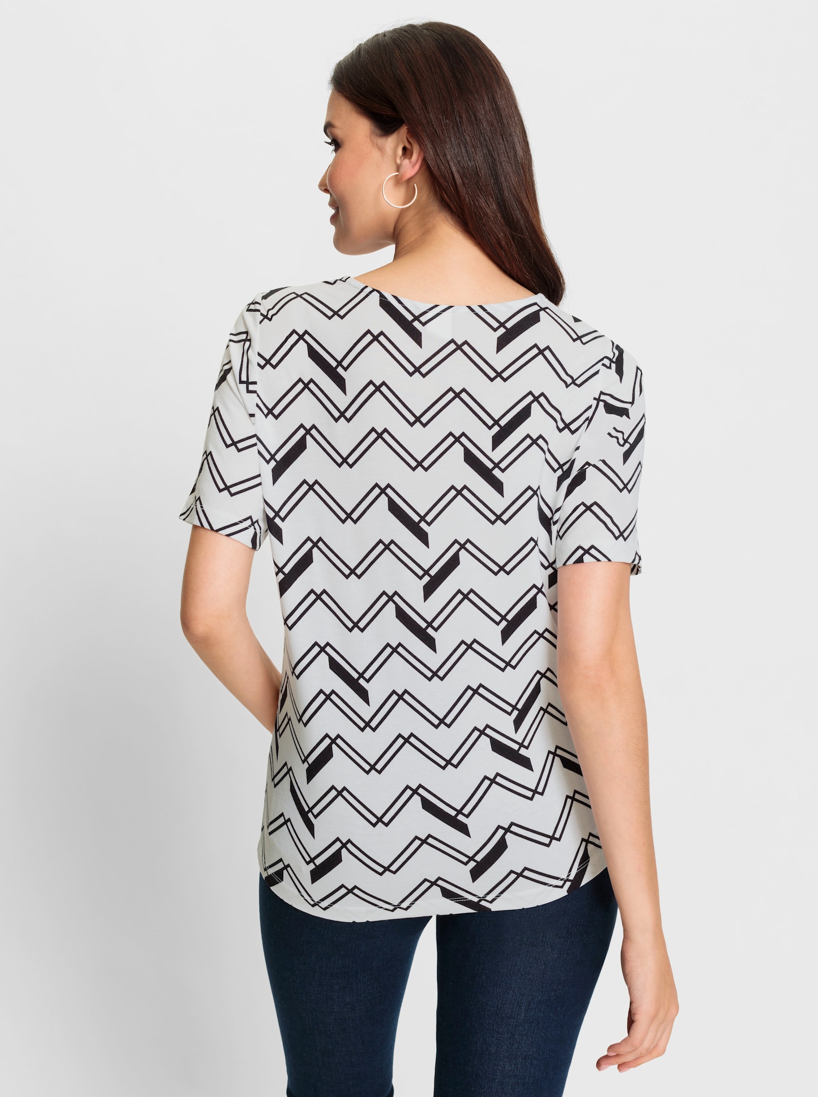 Shirt met grafische print - zwart/wit geprint