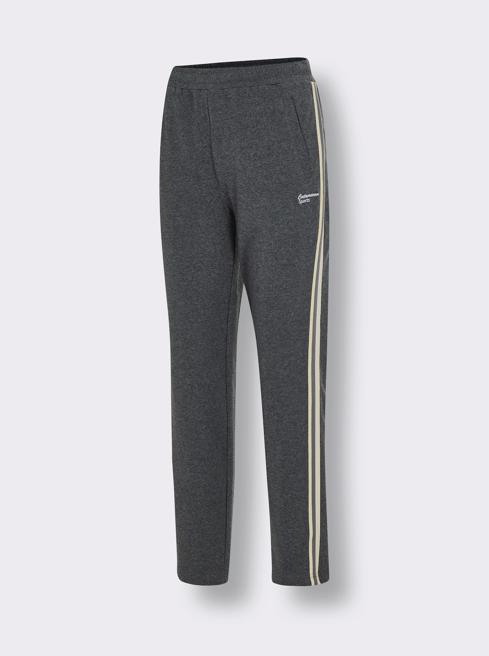 Catamaran Sports Freizeithose mit Kontraststreifen - anthrazit-meliert
