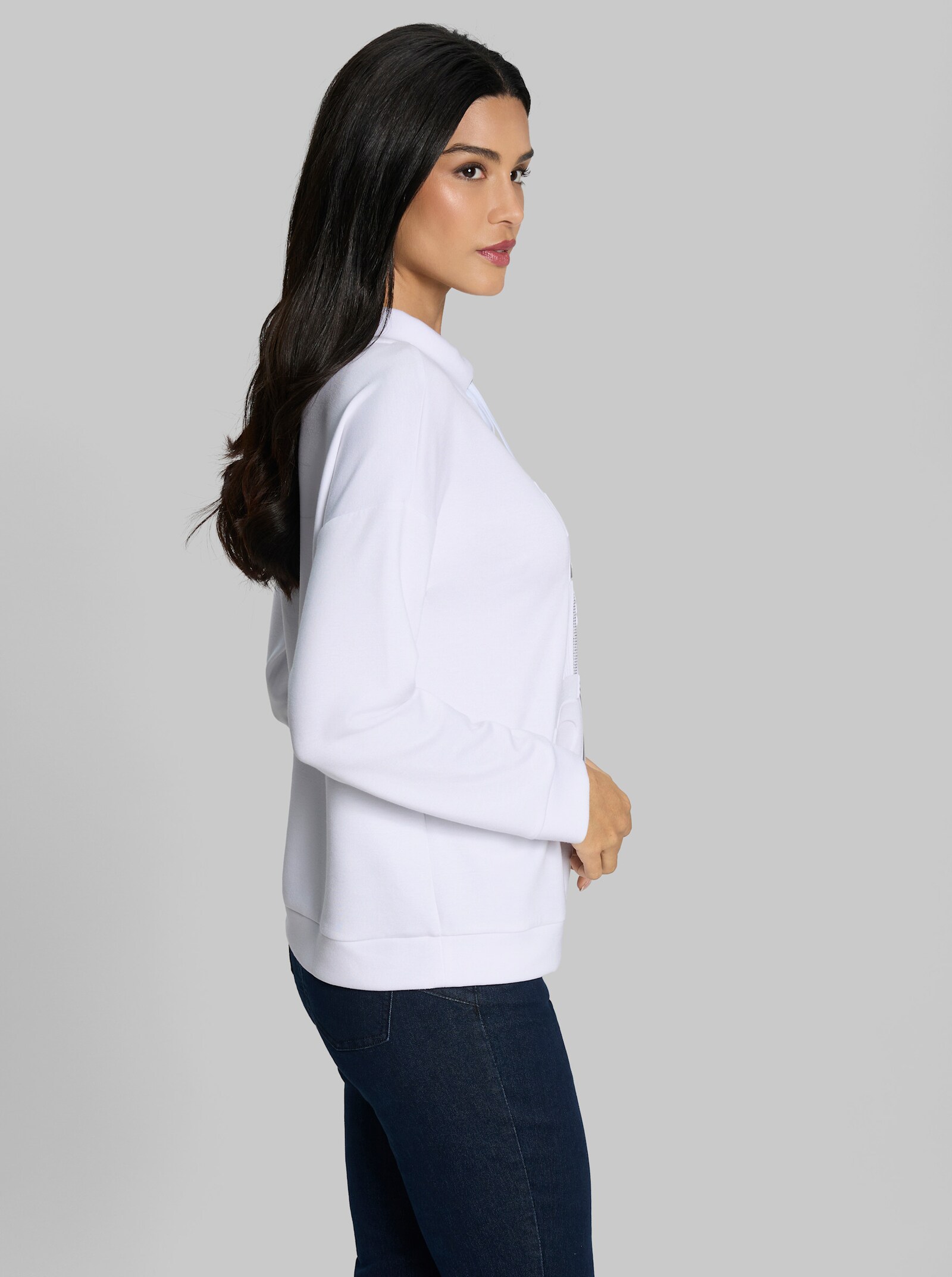 heine Sweatshirt mit Foliendruck - weiß
