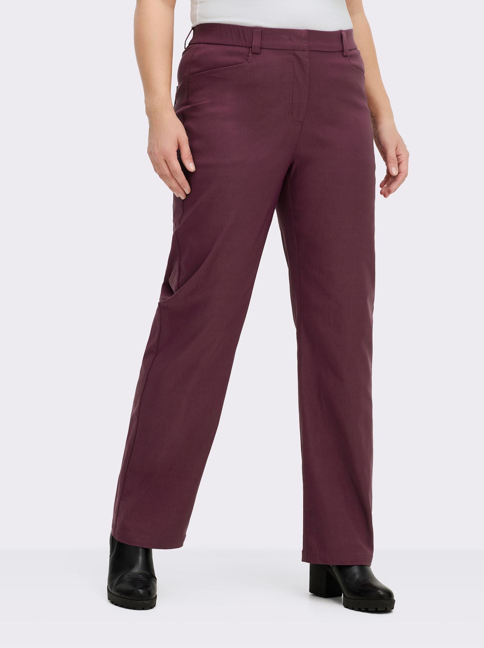 sheego Bengalinebroek met comfortband aan de binnenzijde - bordeaux