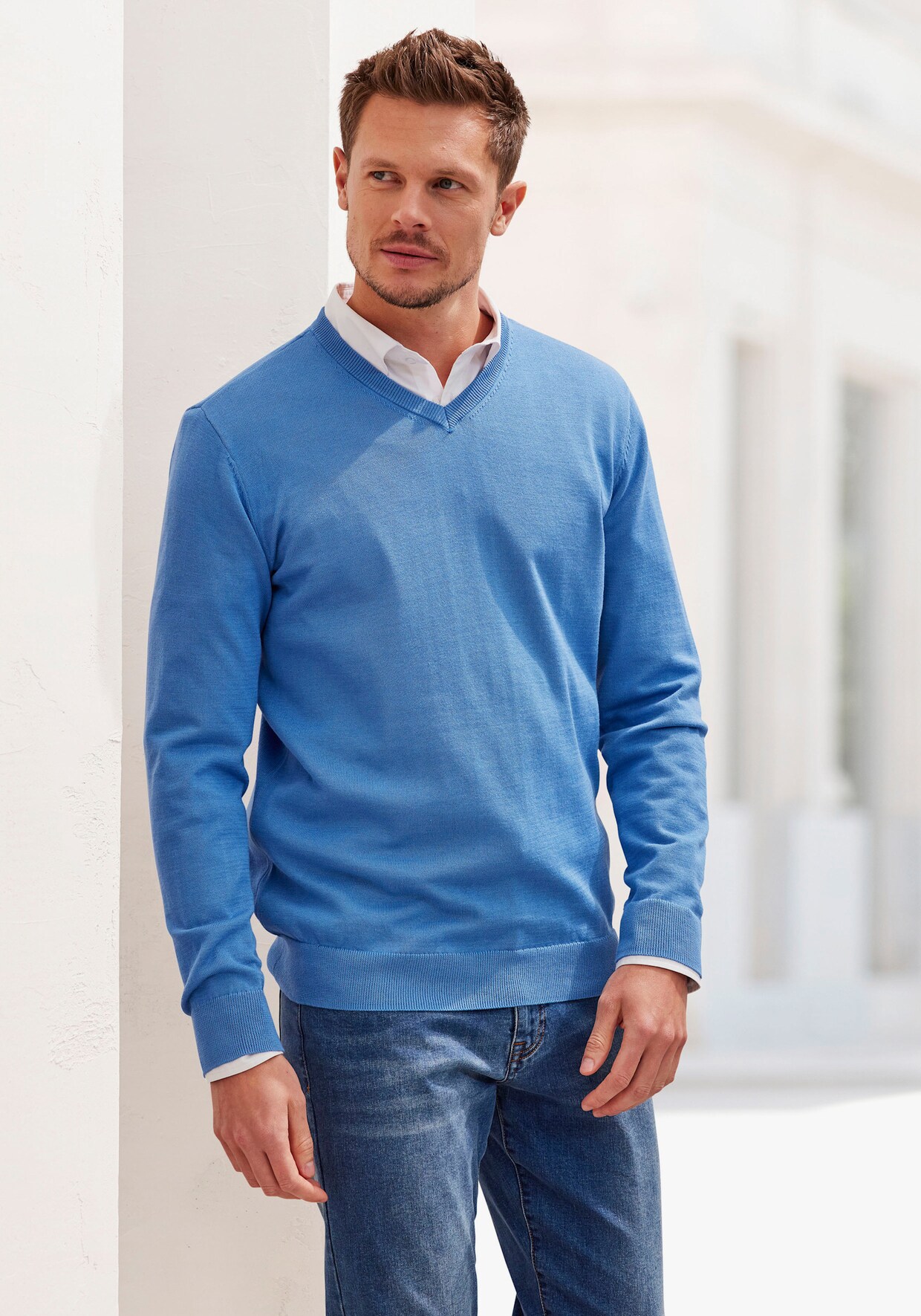 H.I.S Strickpullover - blau