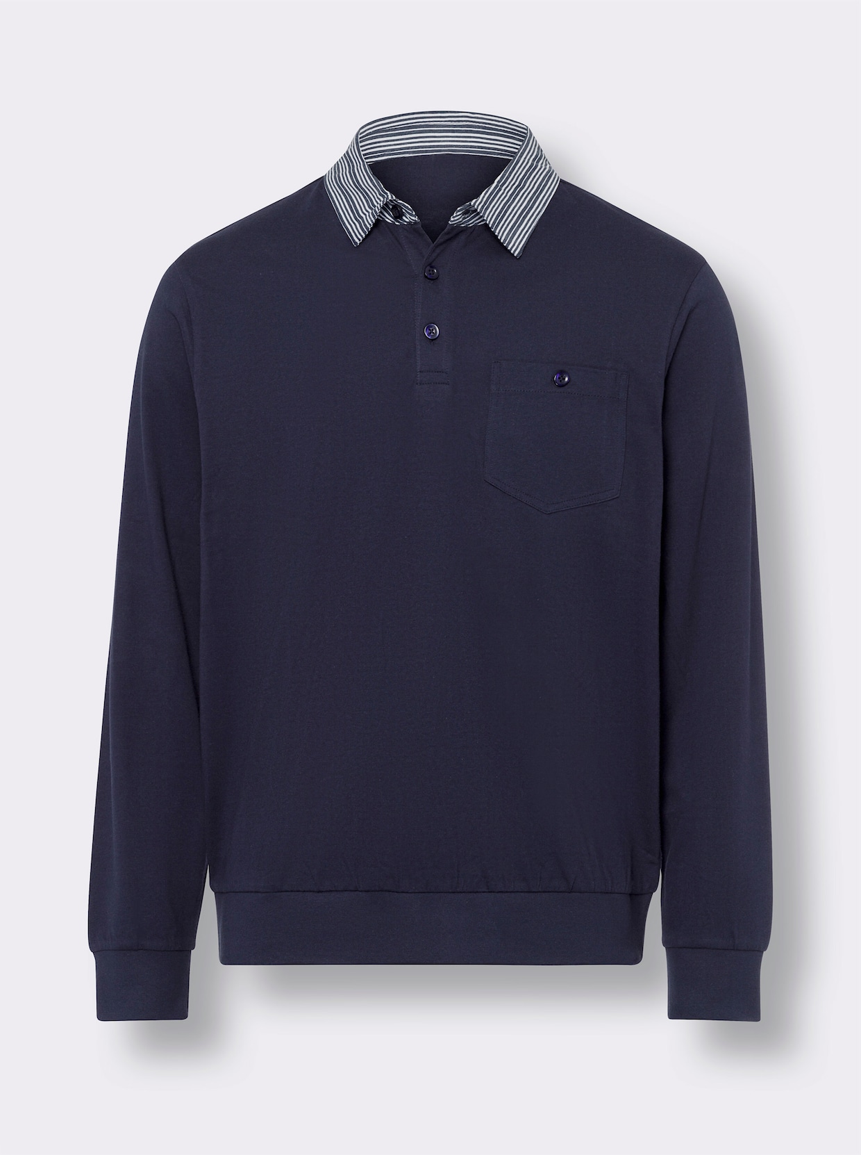 Langarm-Poloshirt - marine