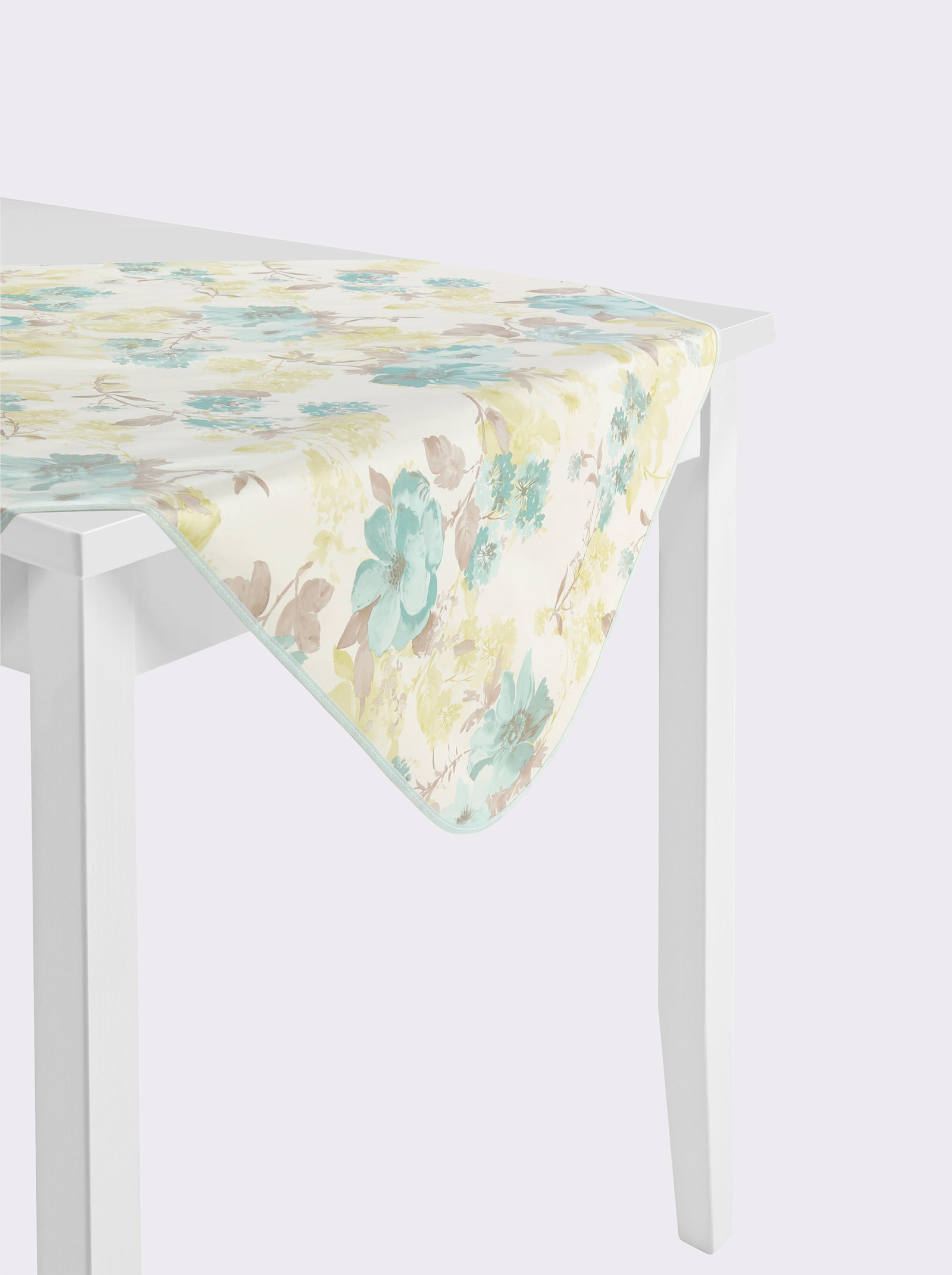Tischdecke - weiß-jade-bedruckt