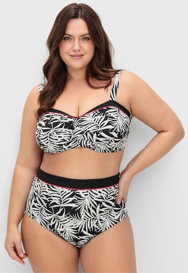 sheego Bikini-Hose - schwarz bedruckt