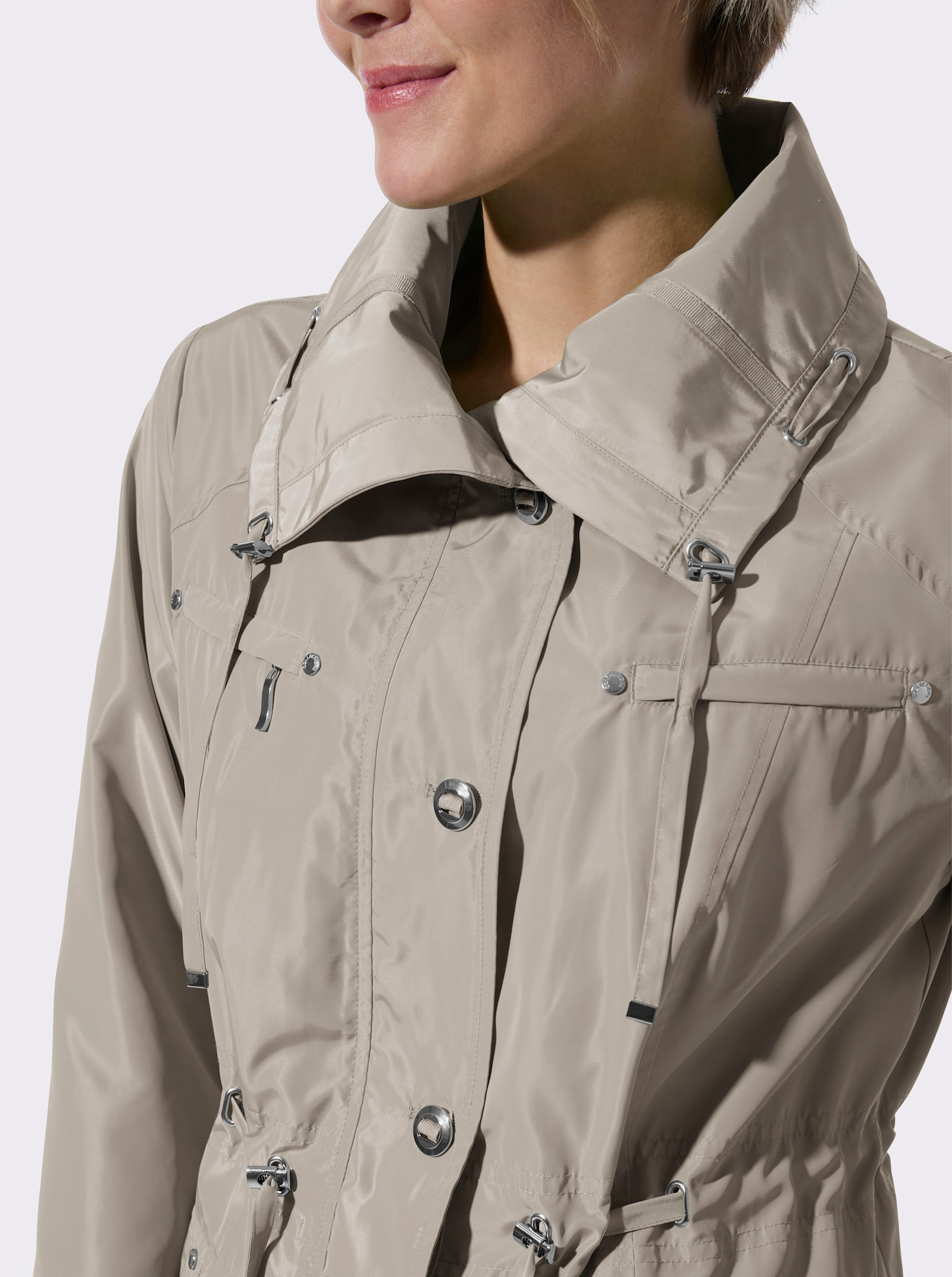 Übergangsjacke mit Umlegekragen - sesam