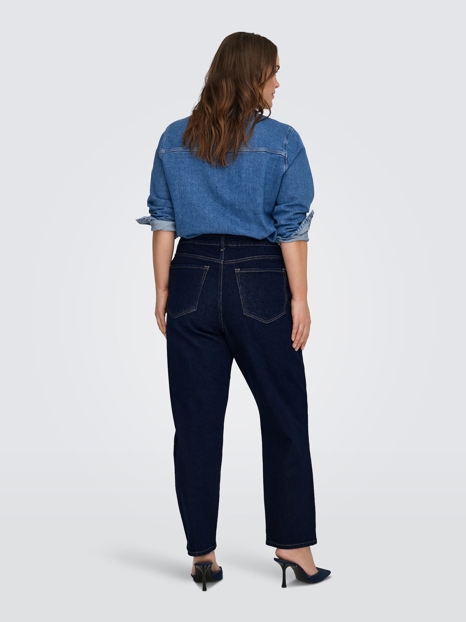 ONLY CARMAKOMA Straight-Jeans - dark blue denim detail:rinse