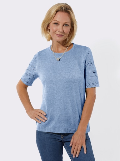 Bouclé-Pullover - himmelblau