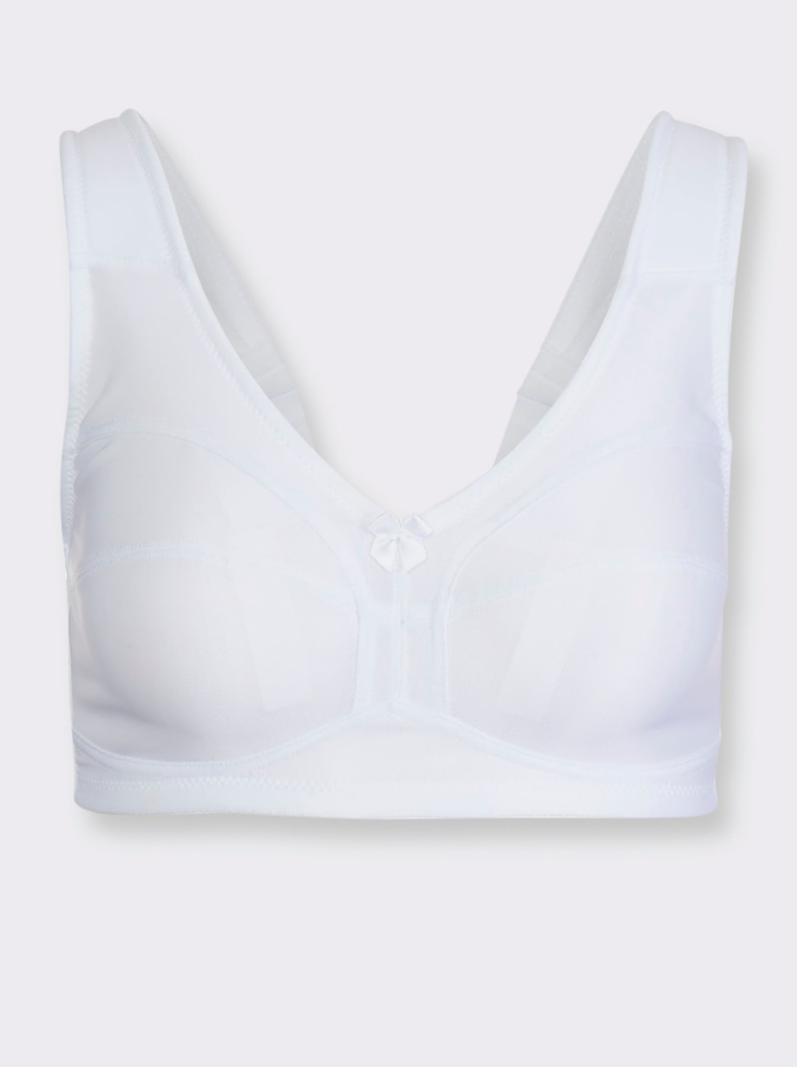 wäschepur Soutien-gorge confort sans armatures avec coupe extra-haute sur le côté - blanc