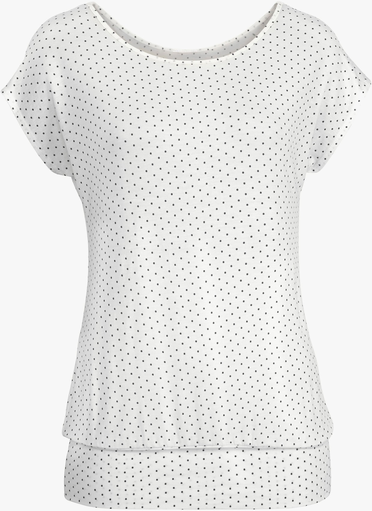 LASCANA T-shirt long - crème à pois