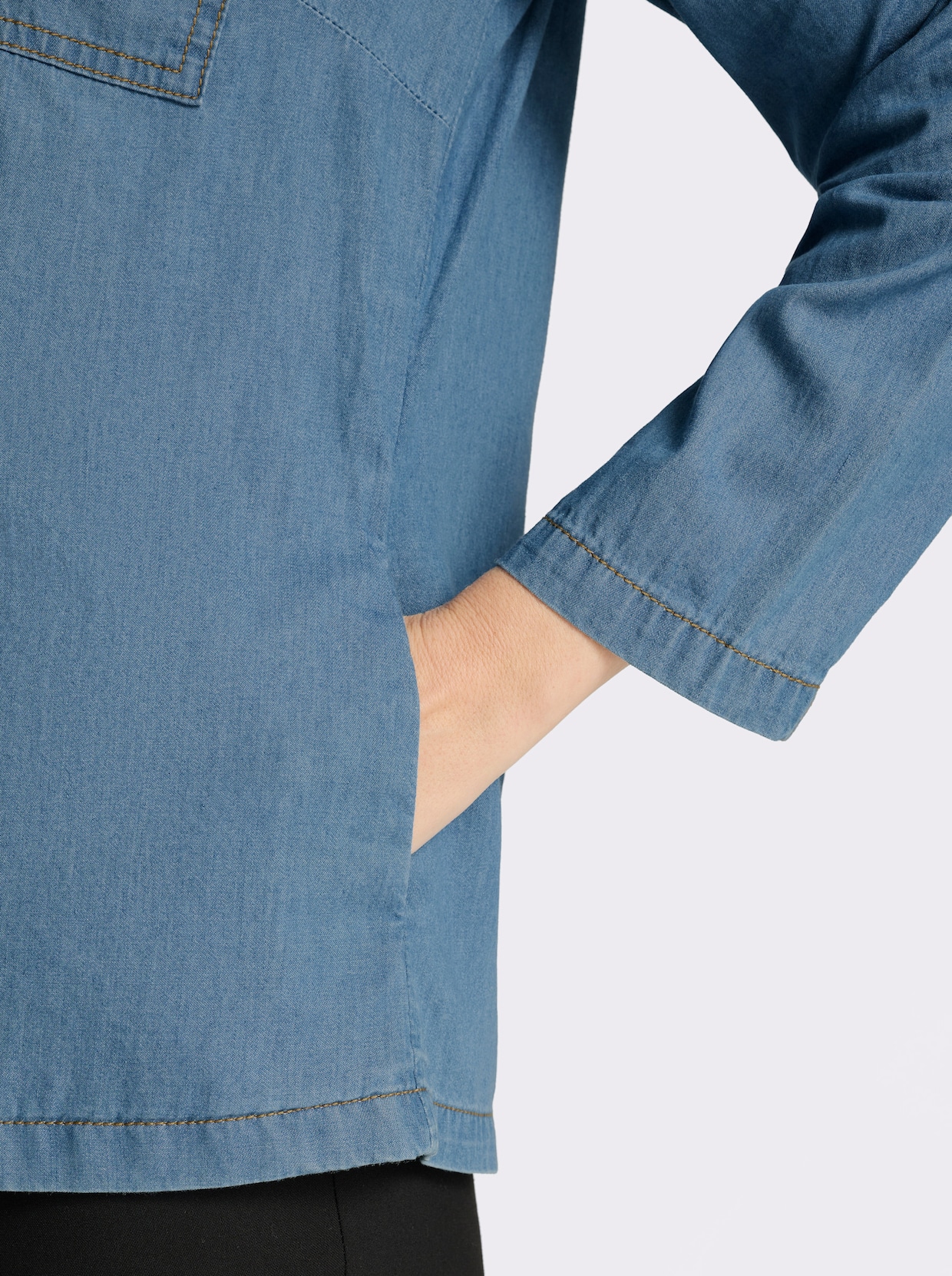 Jeansjacke mit Brusttasche - blue-bleached