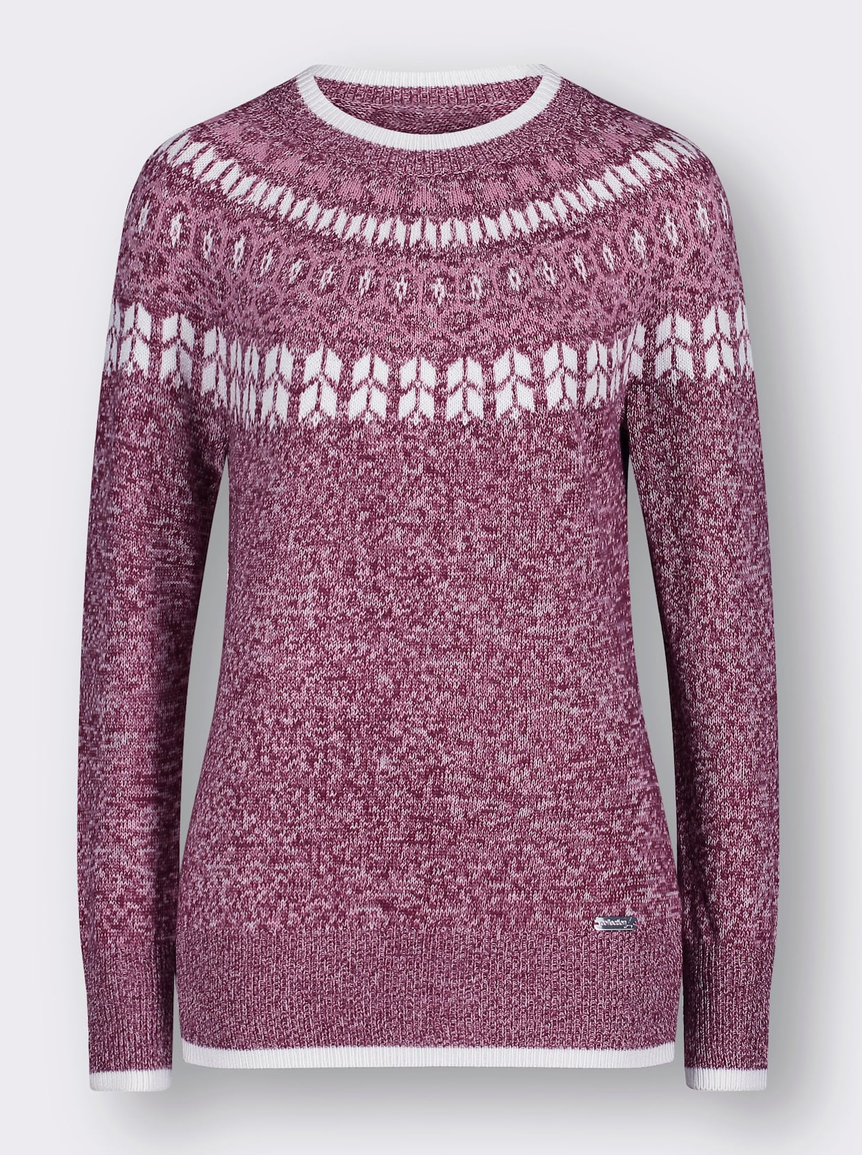 Norwegerpullover - bordeaux-altrosa-meliert