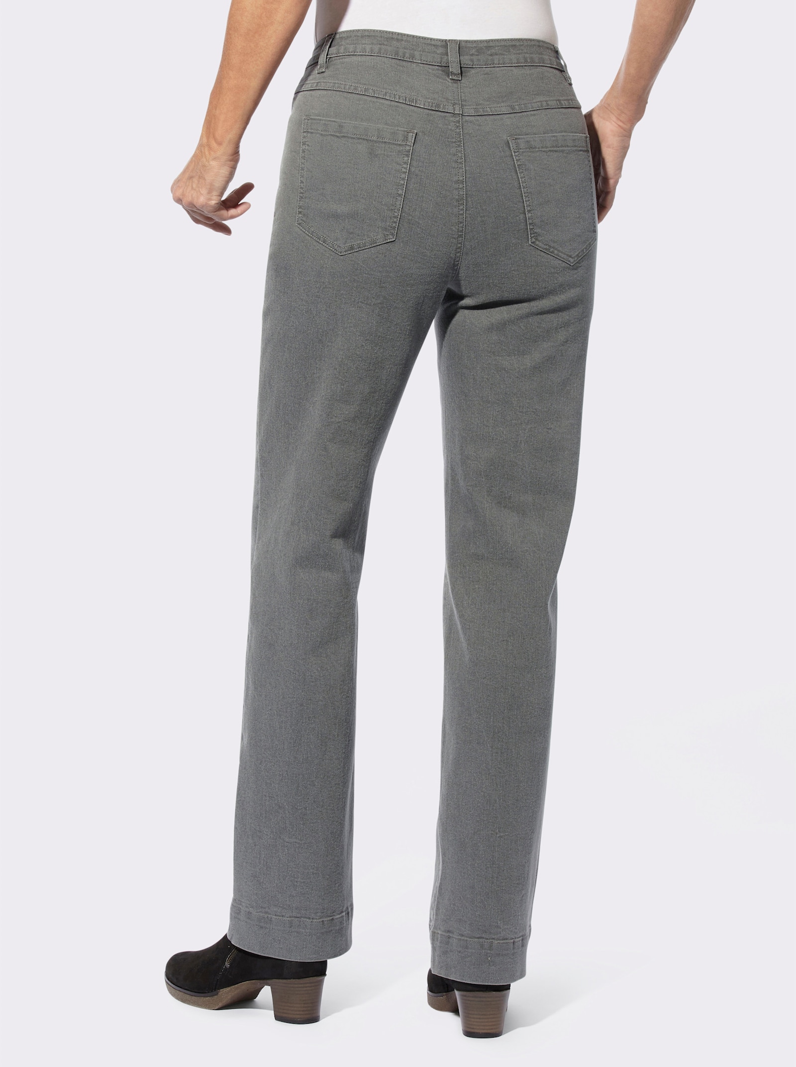 Jeans met wijde pijpen - grey denim