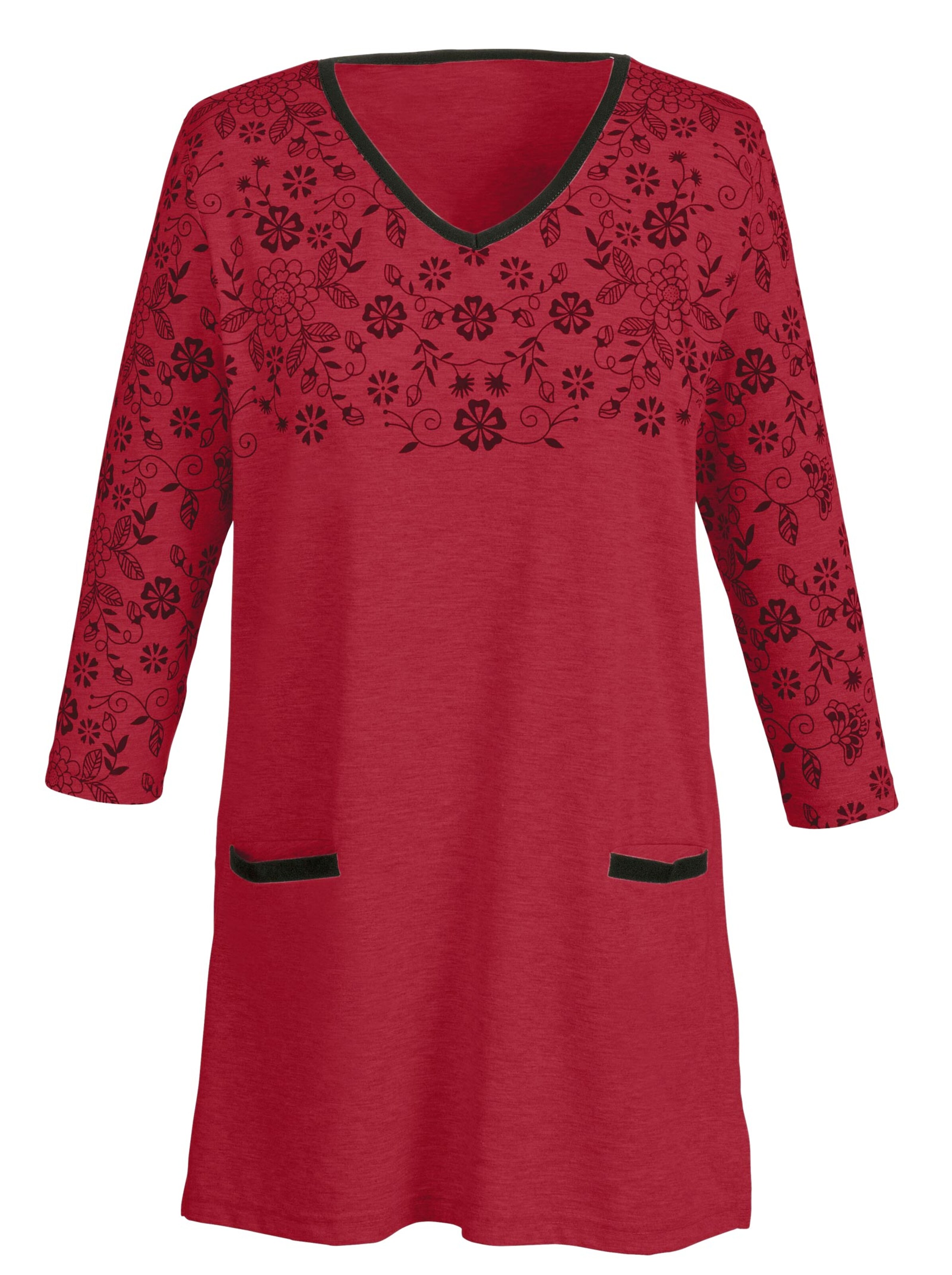 Longshirt - rot-schwarz