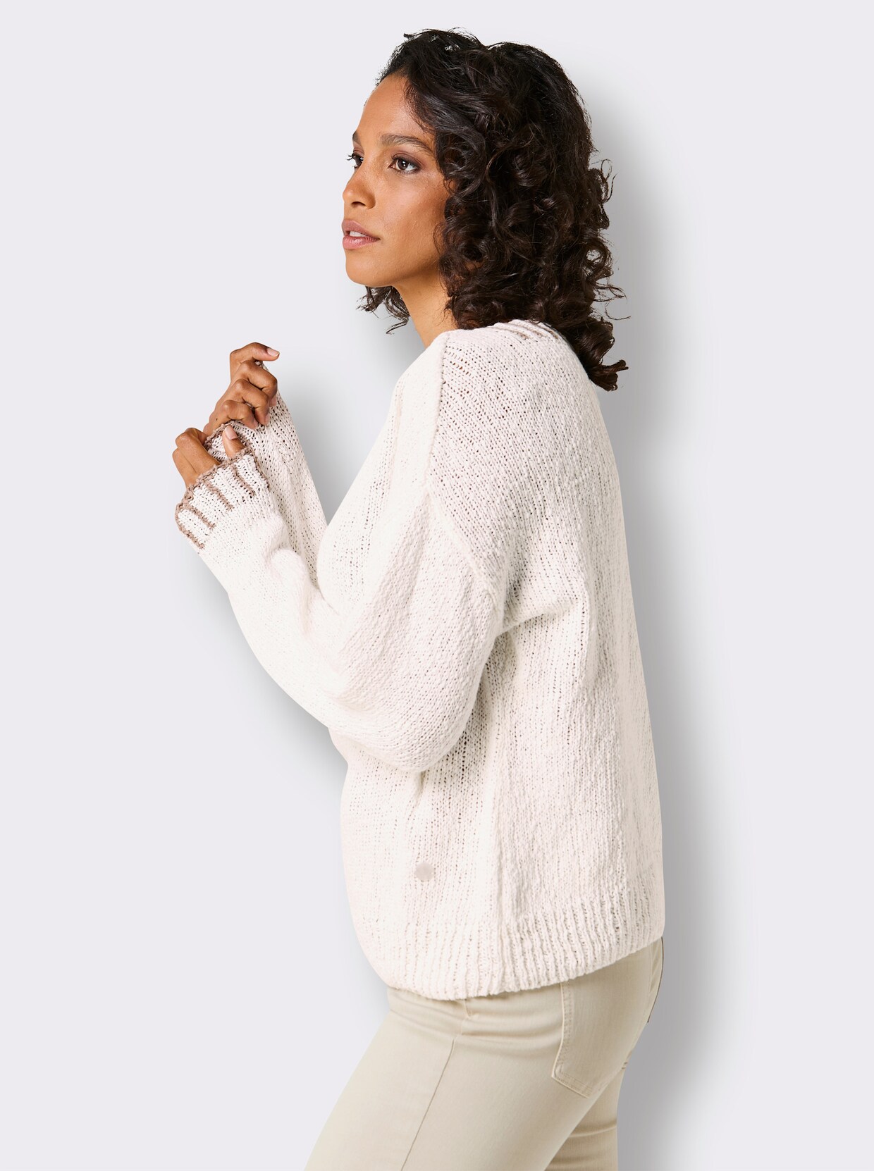 CREATION L PREMIUM Baumwollpullover - ecru