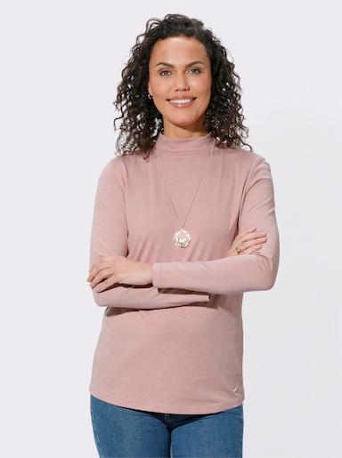 Stehkragenshirt mit Langarm - hortensie