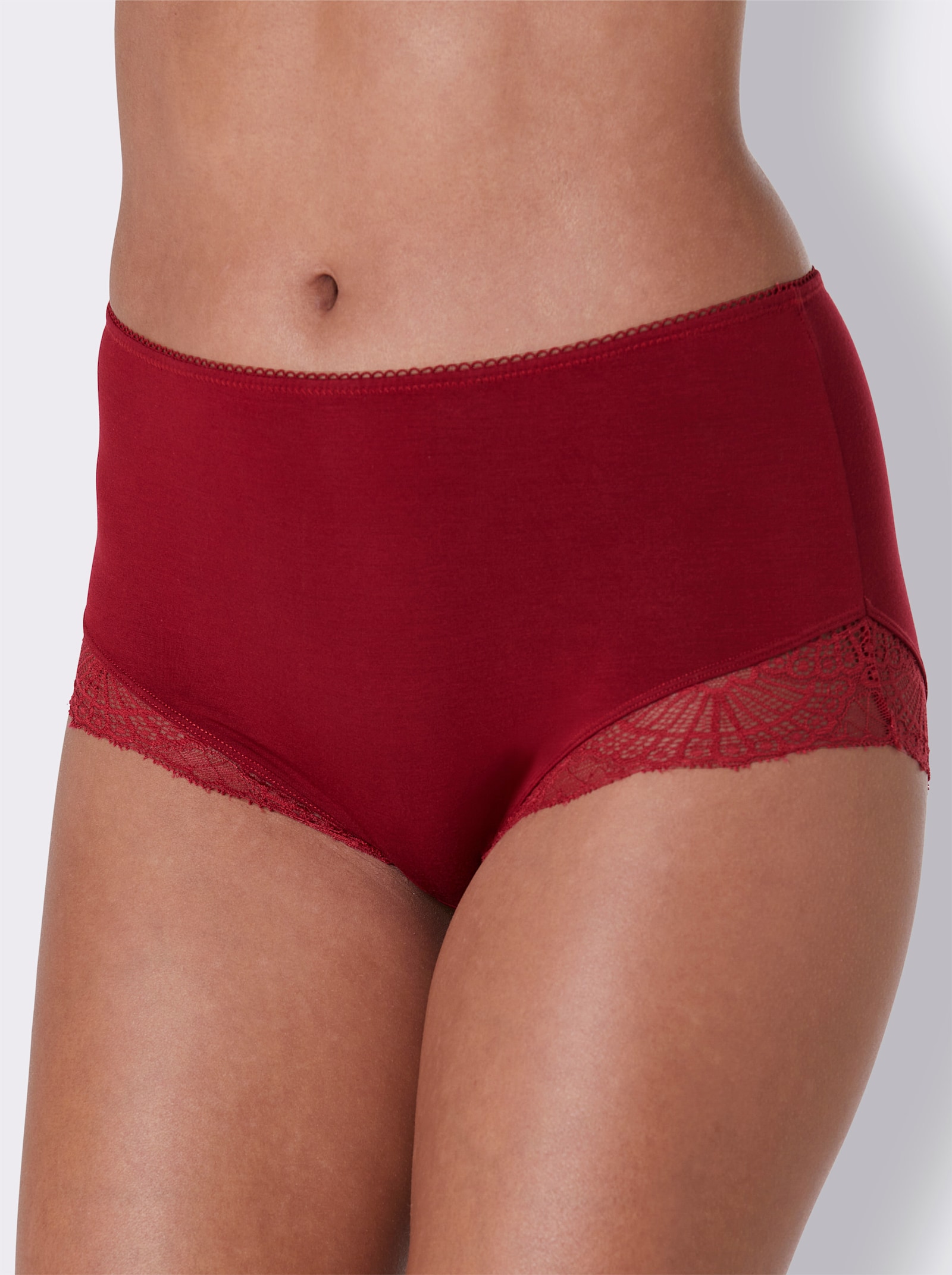 wäschepur Hipster mit Mäusezähnchen-Borte - kirsche