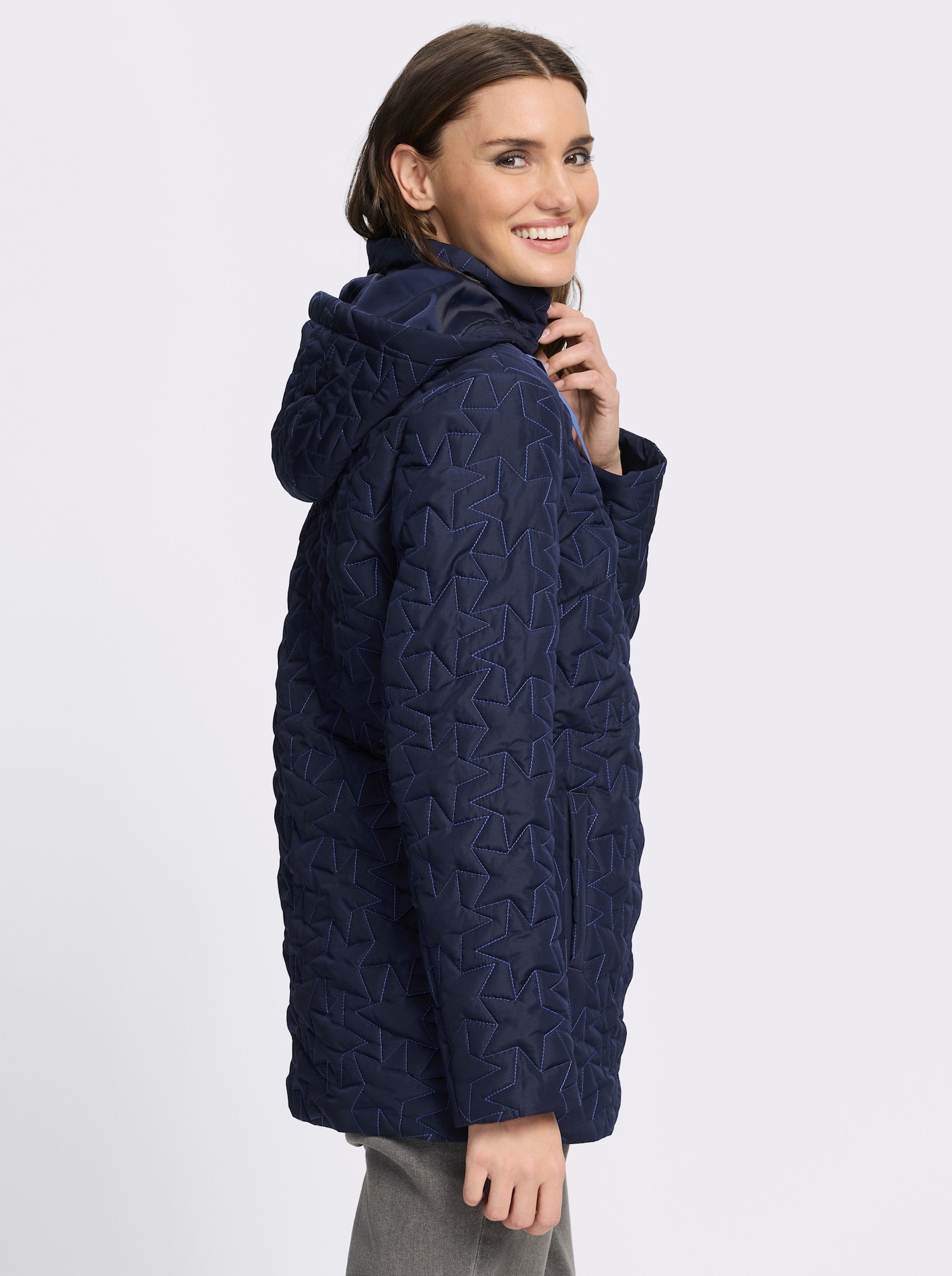 Steppjacke mit 2-Wege-Reißverschluss - marine