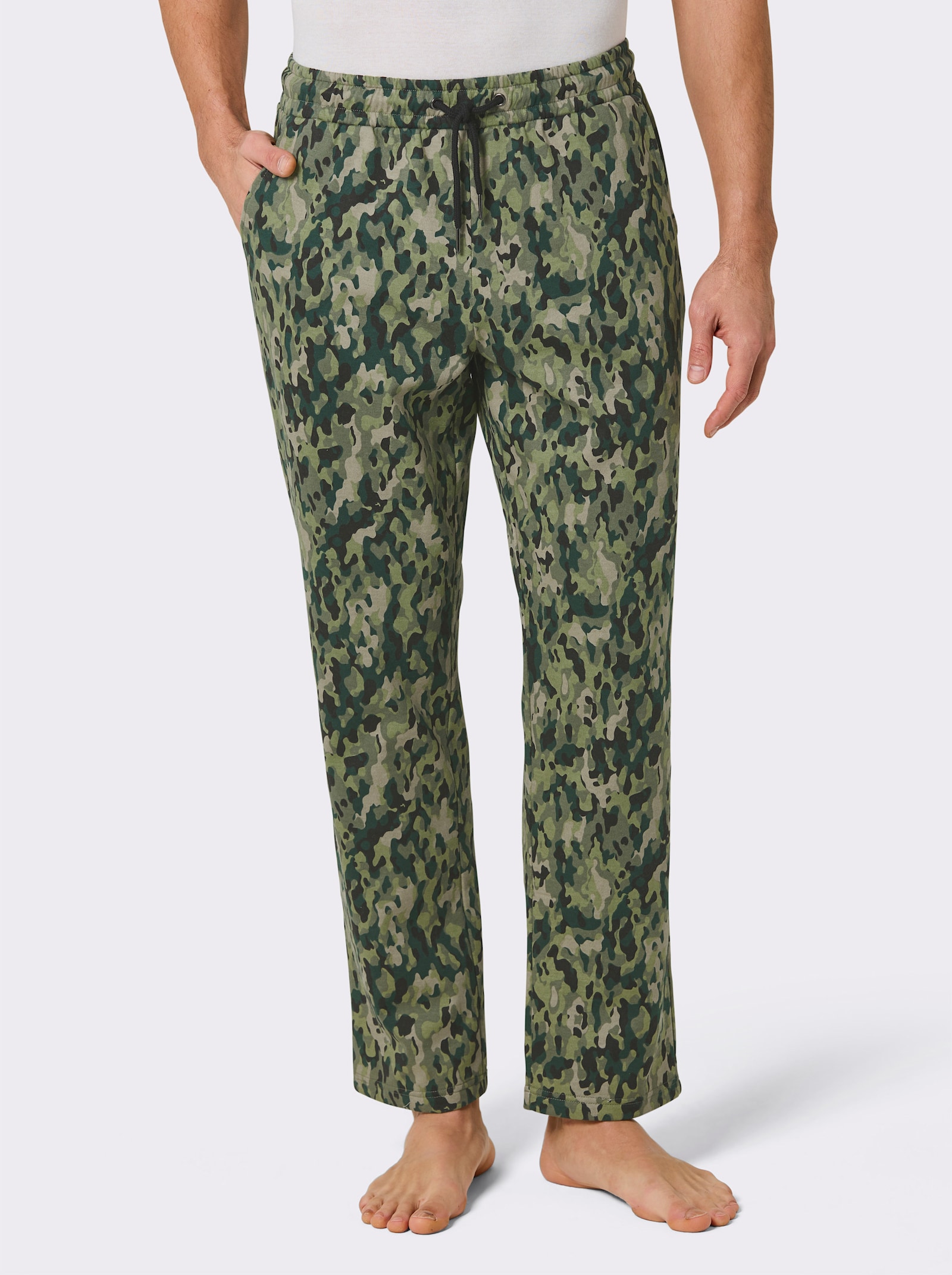 feel good Hose - schwarz-khaki-bedruckt