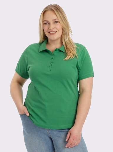 Poloshirt mit Seitenschlitzen - grün