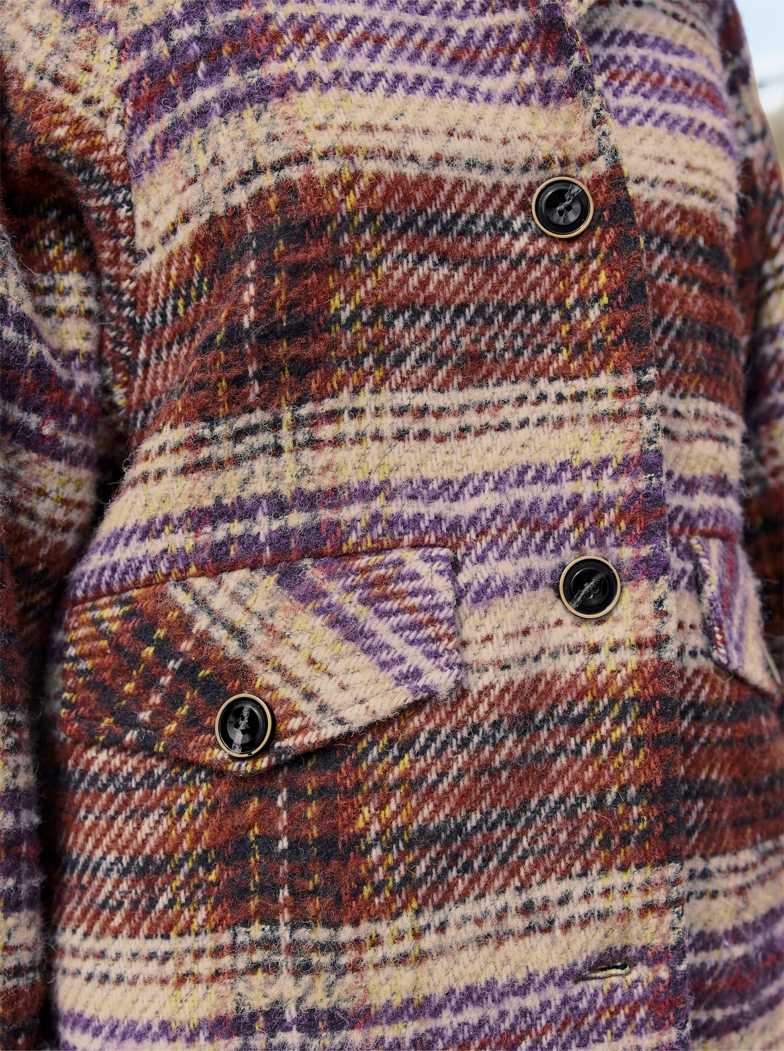 heine Jack met structuurpatroon, wolgehalte - roodbruin/oker gemêleerd