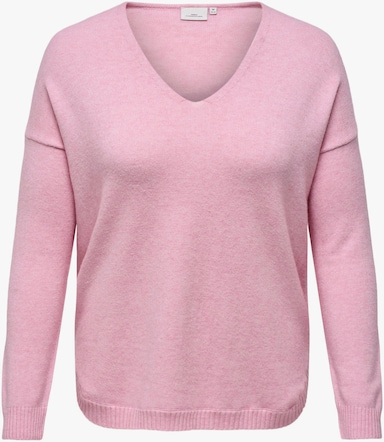 ONLY CARMAKOMA V-Ausschnitt-Pullover - light pink detail:melange