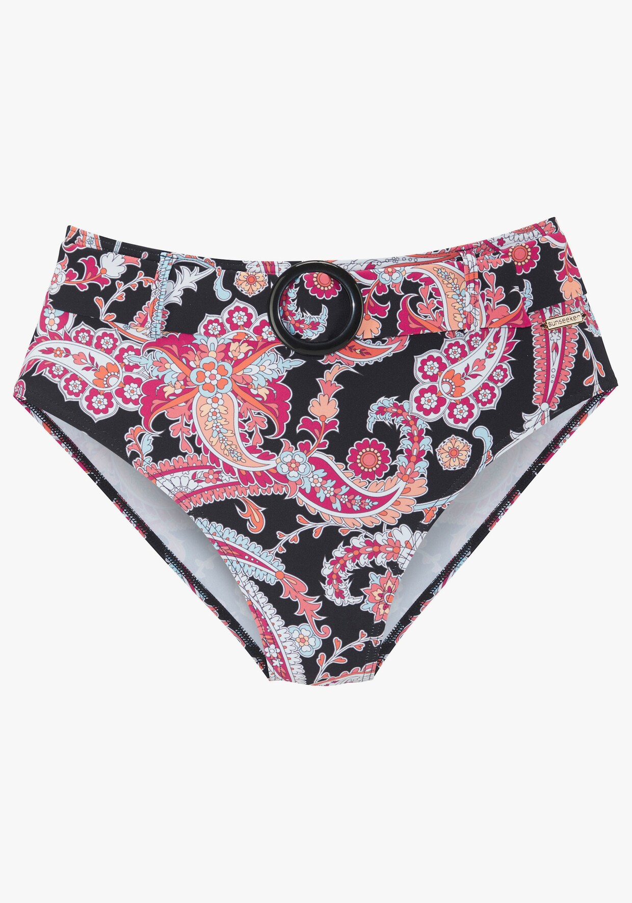 Sunseeker Highwaist-Bikini-Hose - schwarz bedruckt
