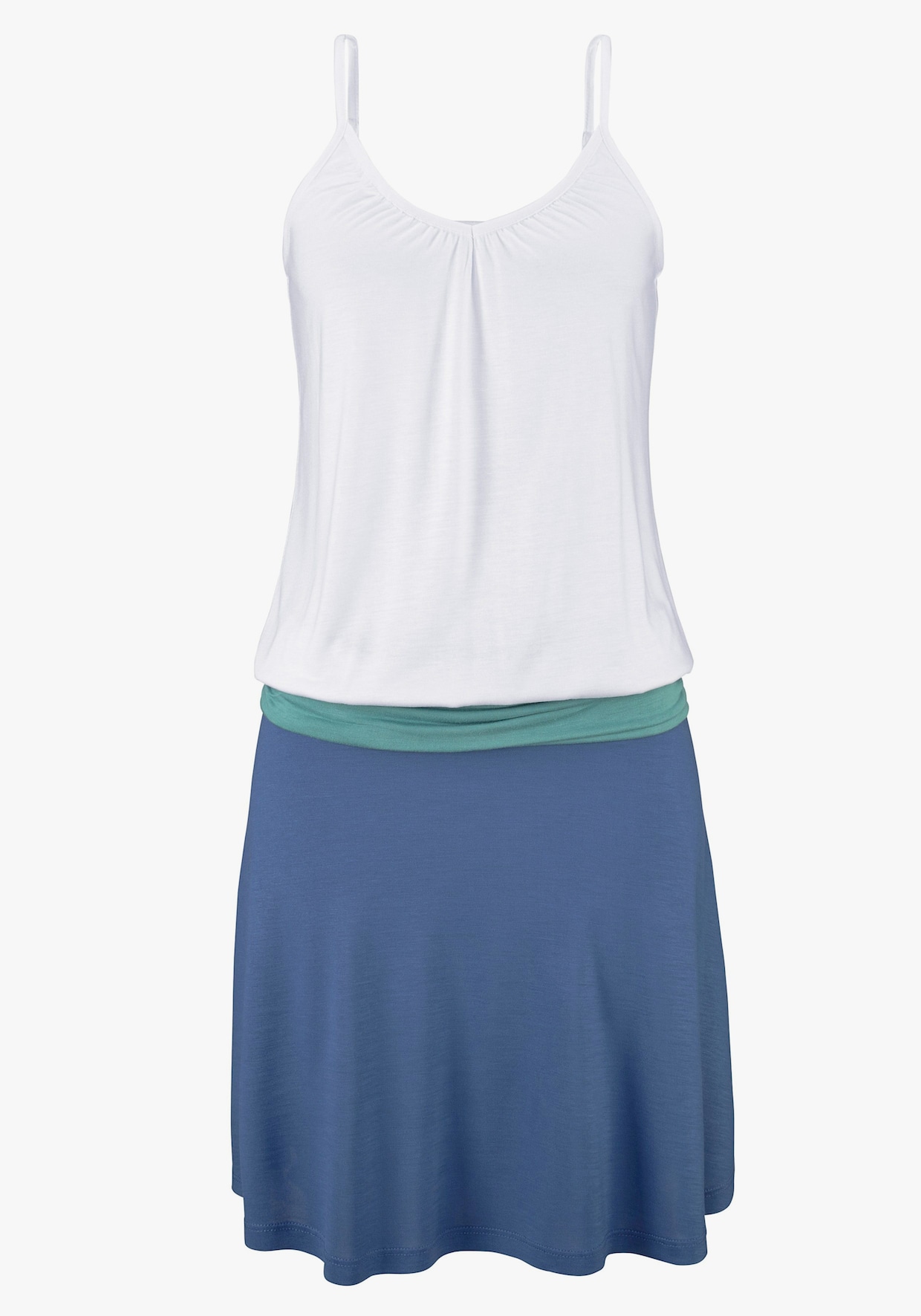 Beachtime Strandjurk - wit/turquoise/blauw