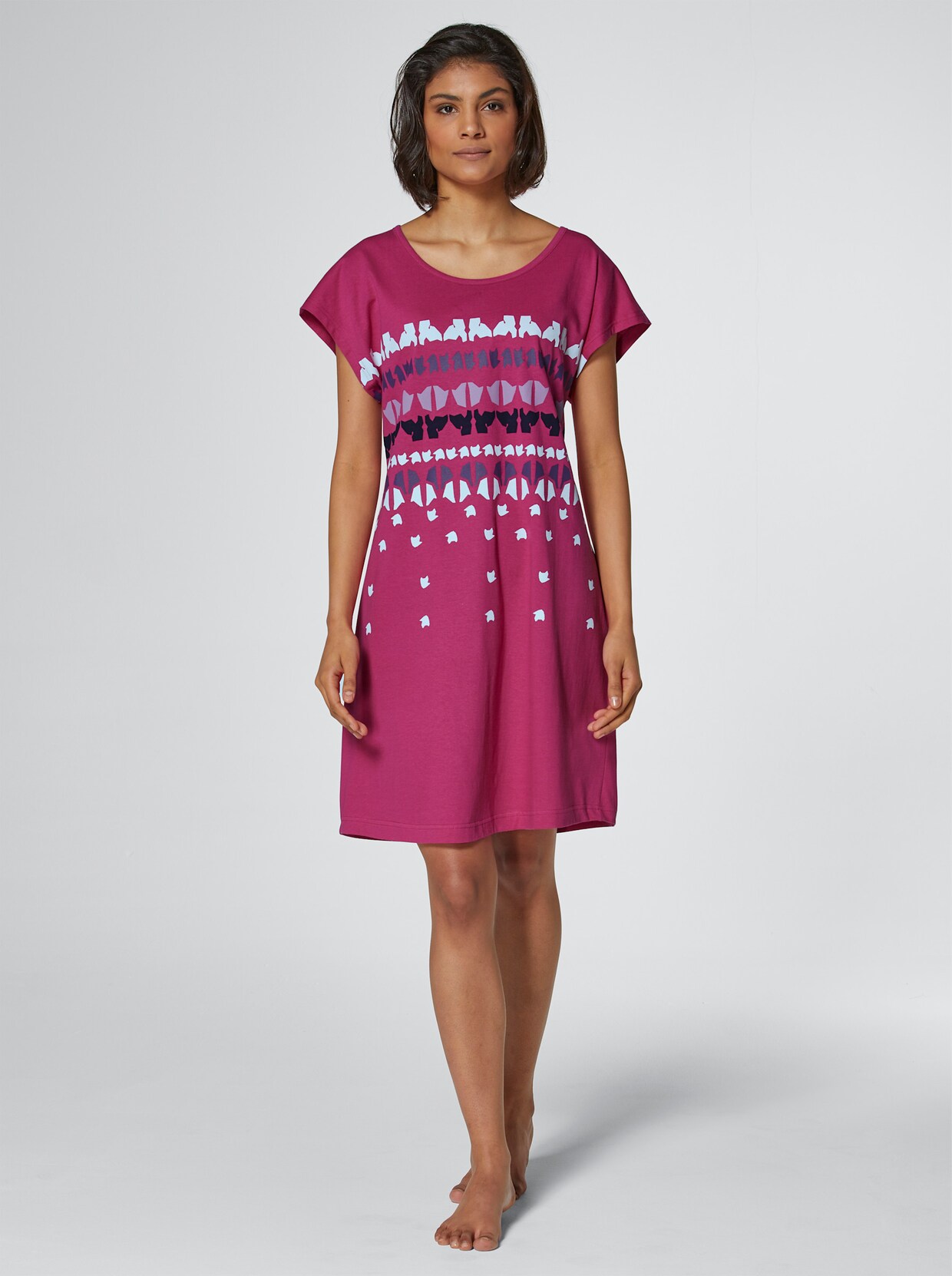 feel good Sommerkleid - fuchsia + royalblau