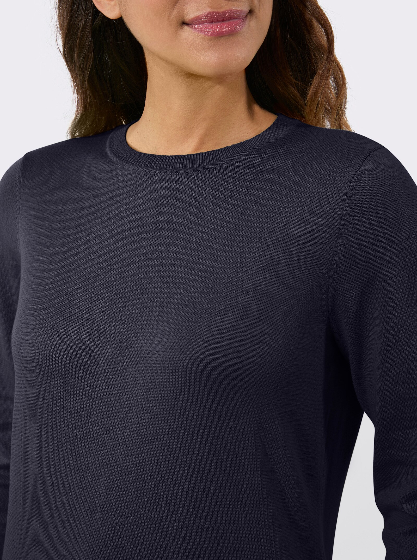 Lange pullover van fijntricot - marine